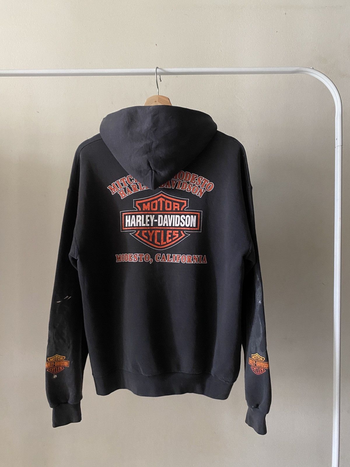 Harley Davidson Vintage Thrashed Faded 1990s Harley Davidson Flame Hoodie Size US M / EU 48-50 / 2 - 10 Thumbnail