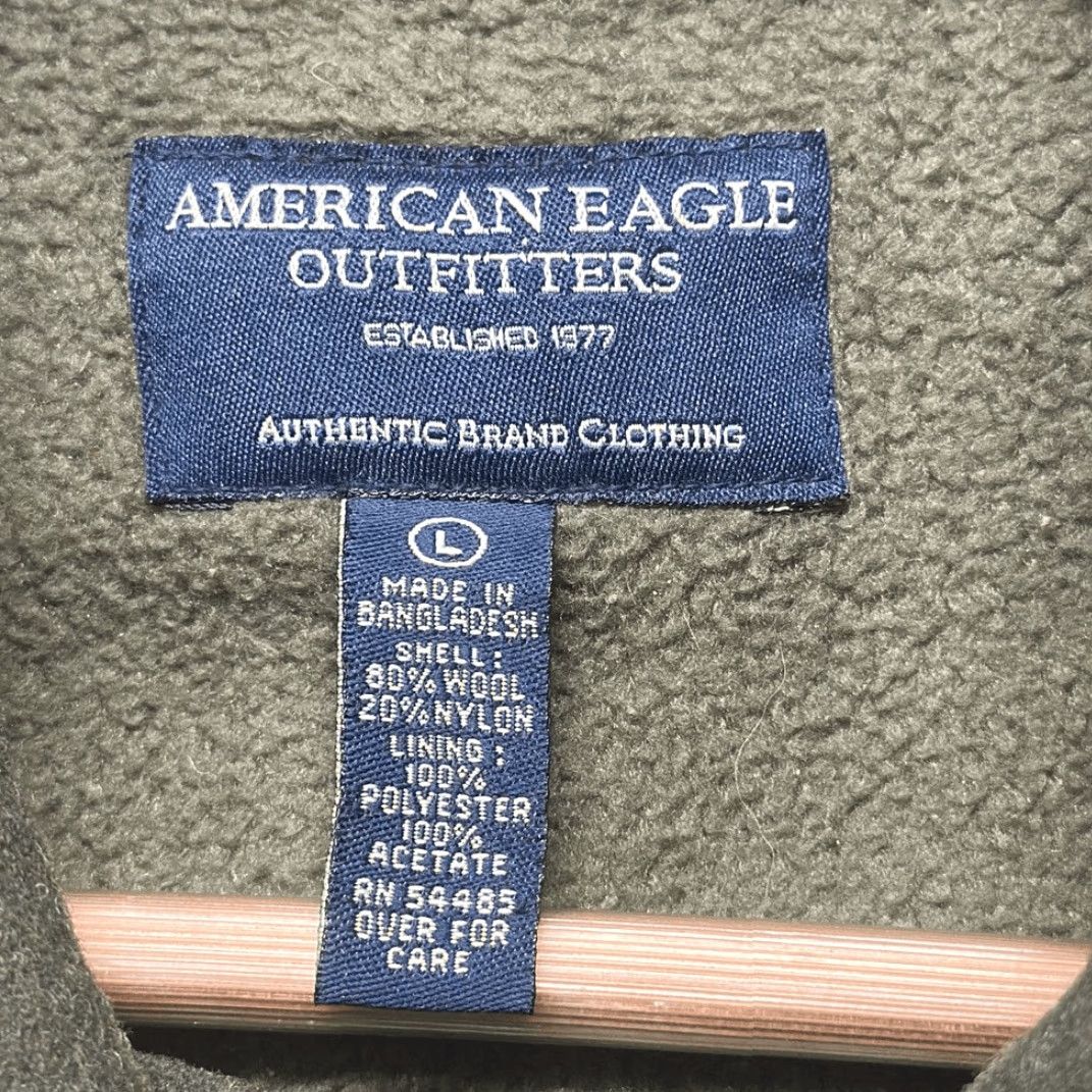 American Eagle Outfitters VINTAGE American Eagle Pea Coat Womens Large Green Trench Y2K Lined Winter Jacket Coat Size L / US 10 / IT 46 - 5 Thumbnail