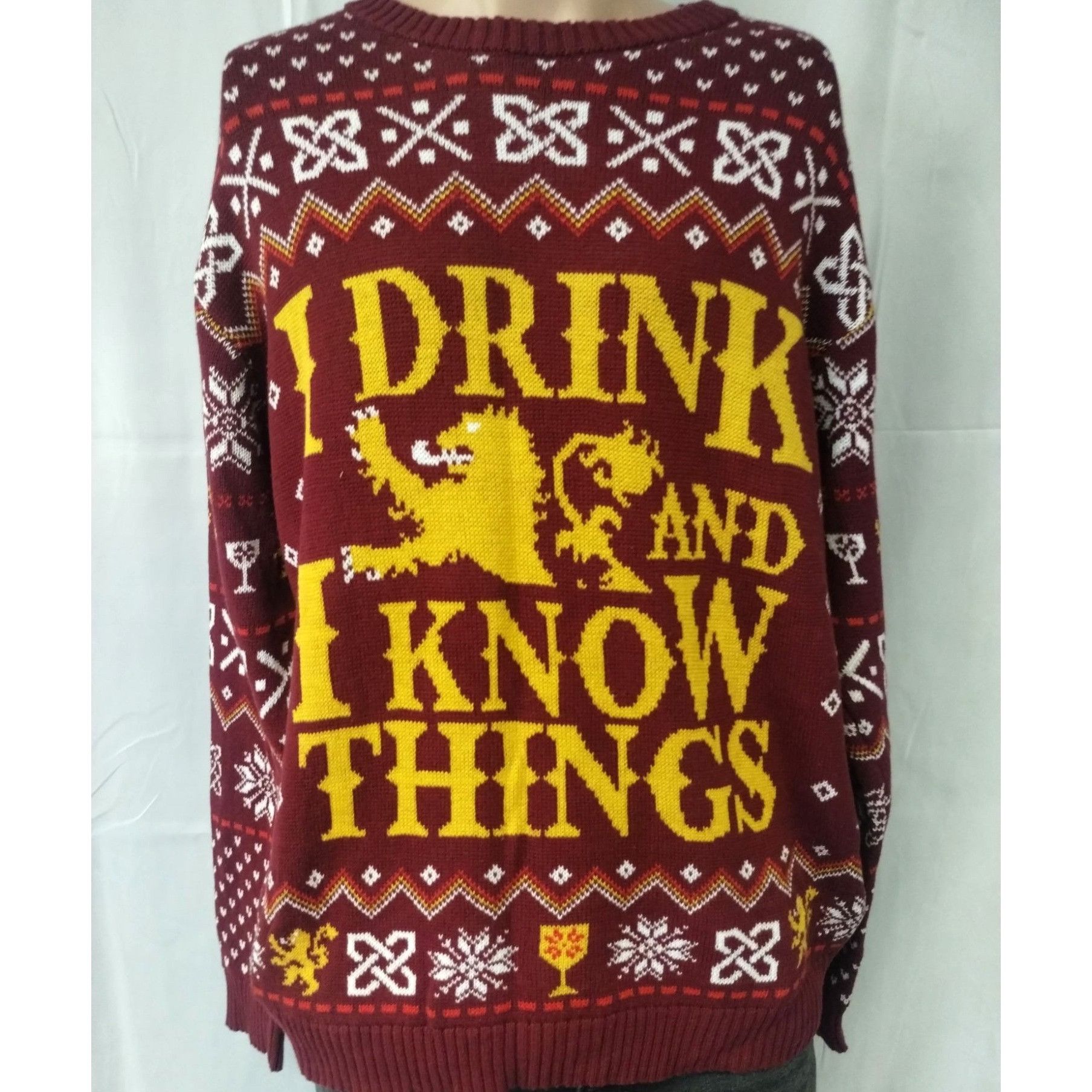 Other Game Of Thrones Men's Burgundy Sweater/Pullover SzXL SKU3867 Size US XL / EU 56 / 4 - 1 Thumbnail