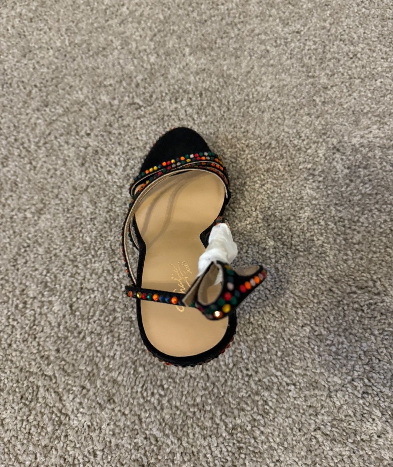 Other Thalía Sodi Livy Black Rhinestone Heels 8M Size US 8 / IT 38 - 3 Thumbnail