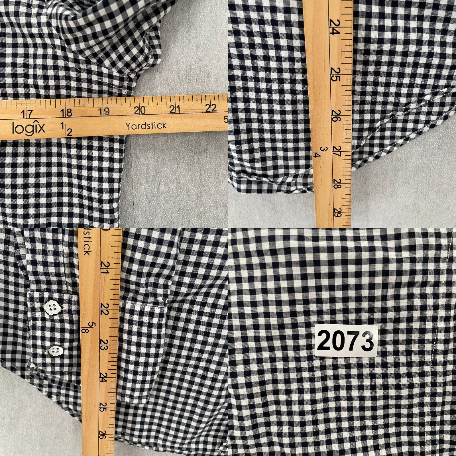 Rag & Bone RAG & BONE Shirt Adult Small Black White Check Button Up Long Sleeve Cotton Mens S Size US S / EU 44-46 / 1 - 8 Thumbnail
