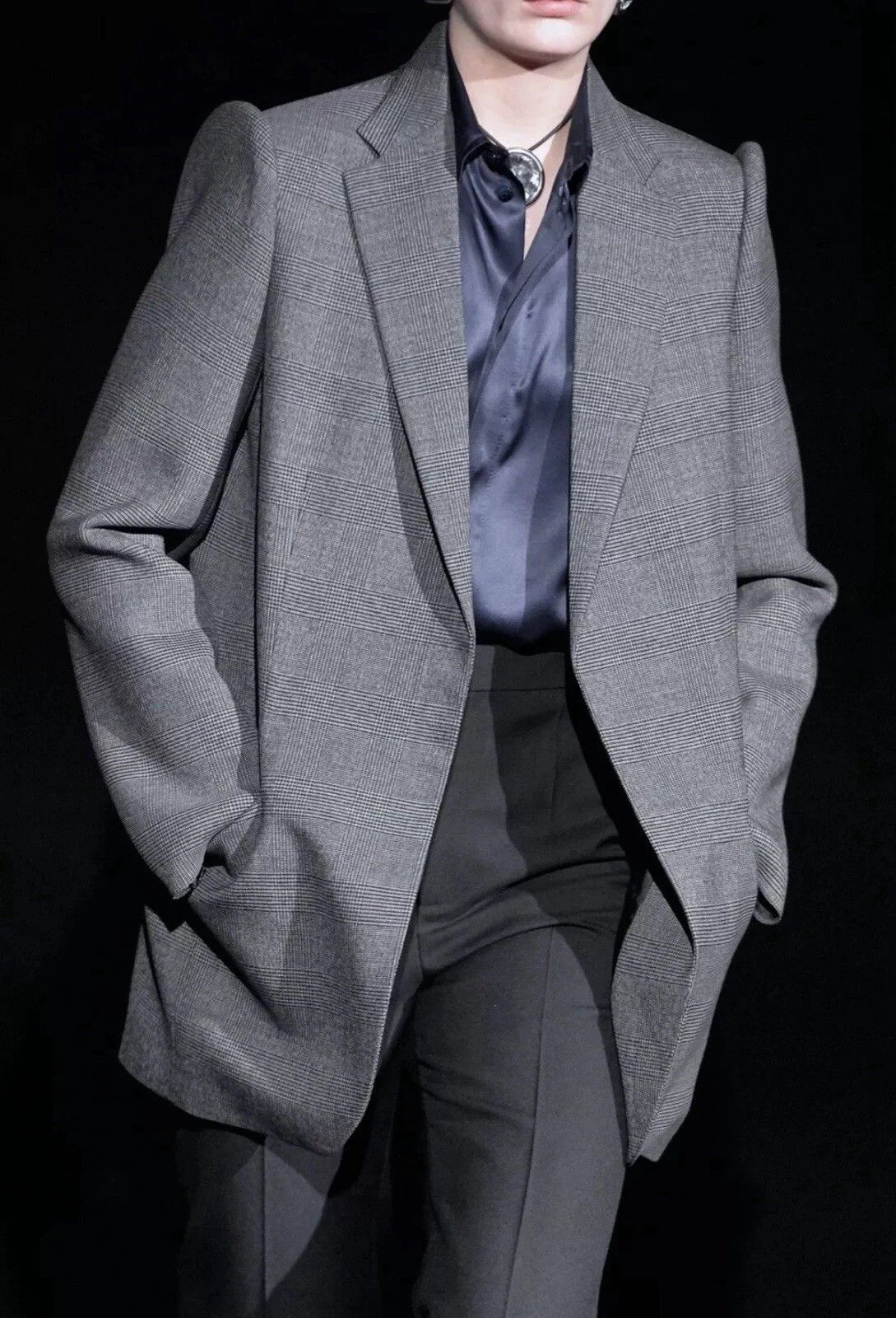 Balenciaga Balenciaga Runway OS Suspended Shoulder Blazer Jacket Size48 Size 48L - 1 Thumbnail