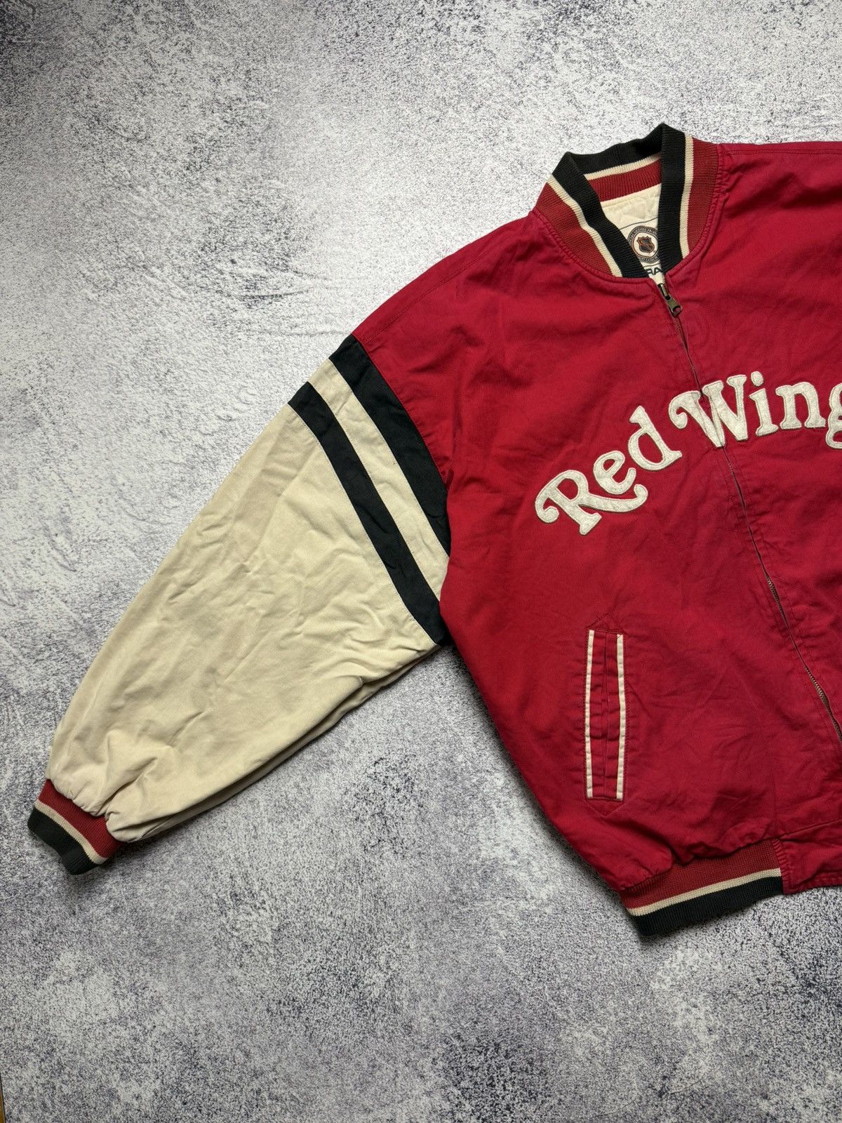 NHL Vintage 90s Mirage NHL Red Wings Detroit Bomber Jacket Rare Size US XL / EU 56 / 4 - 7 Thumbnail