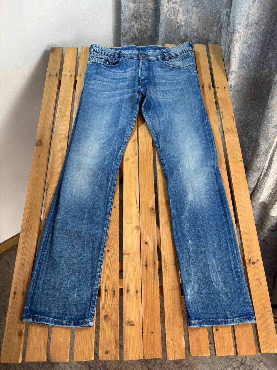 Diesel Diesel Poiak Selvedge Washed Lampo Zip Pockets Denim Jeans Size US 31 - 10 Thumbnail