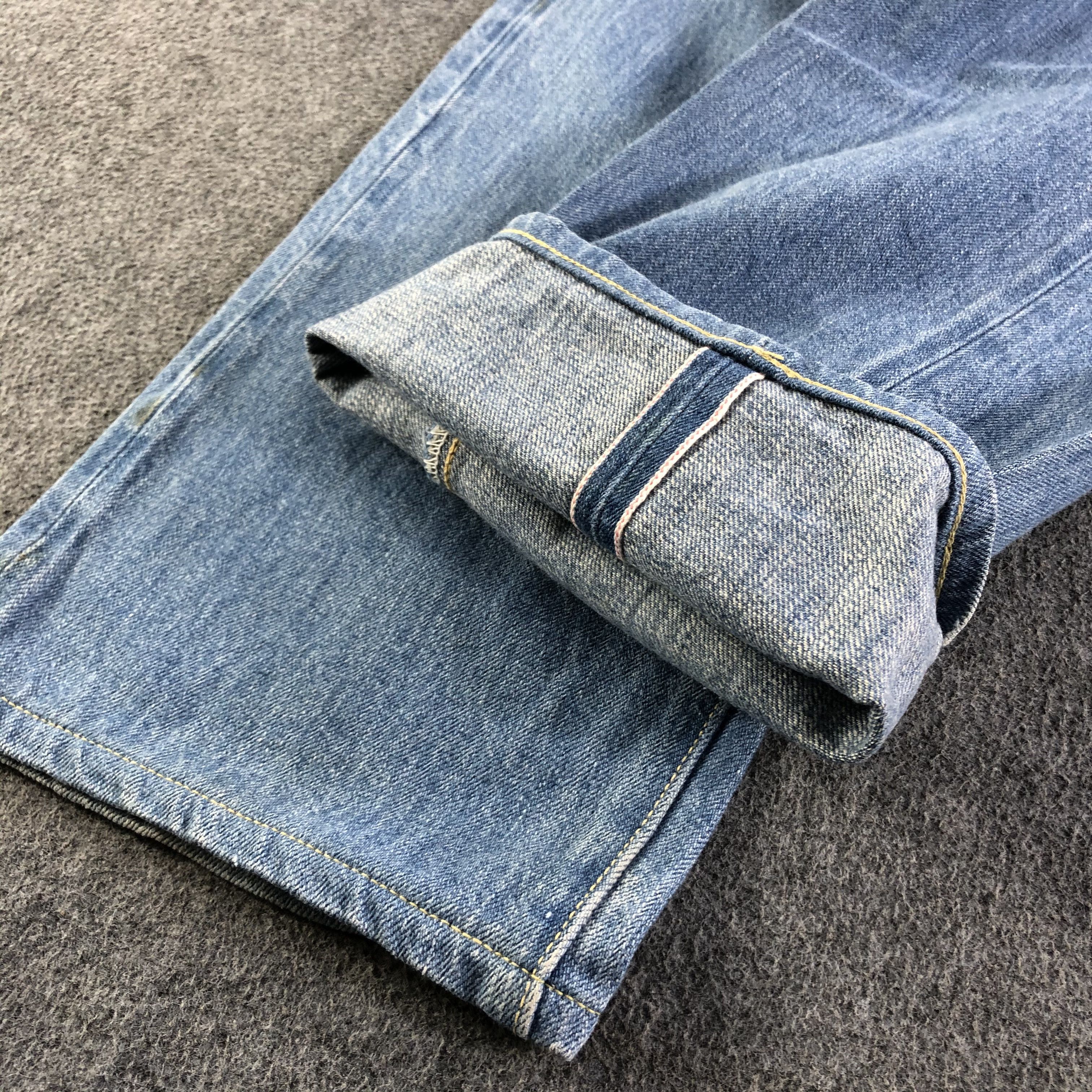 Japanese Brand Vintage Light Wash Earth Culture Redline Jeans-J2993 Size US 31 - 7 Thumbnail