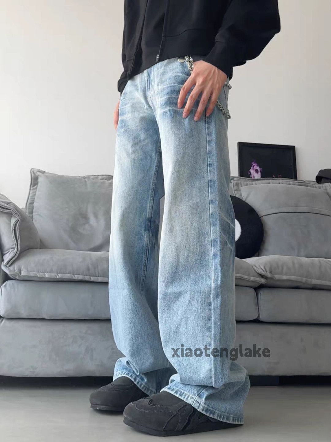 Jean Washed faded loose baggy skate punk grunge jeans Size US 34 / EU 50 - 5 Thumbnail