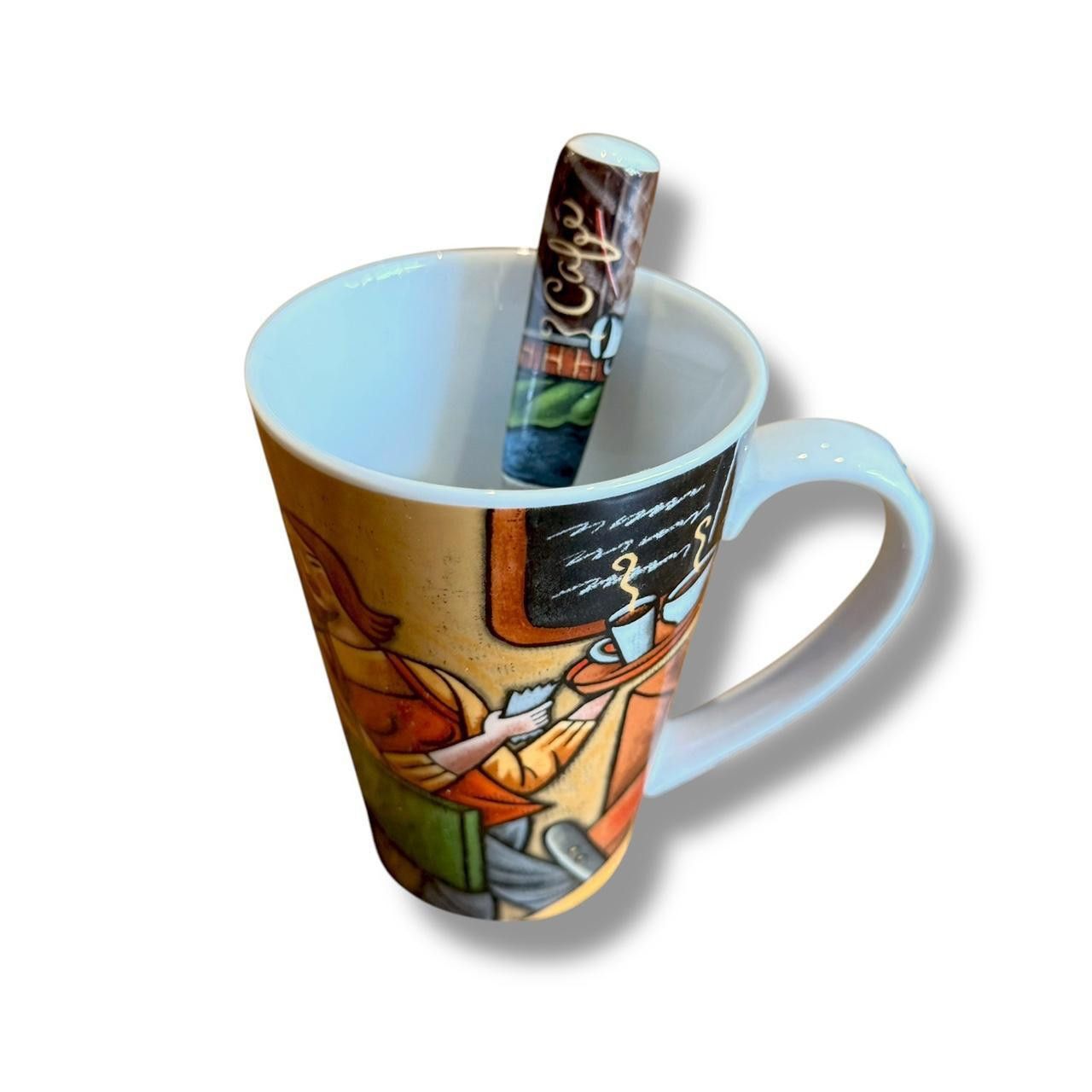 Designer Ceramic Mug and Spoon Set Size ONE SIZE - 1 Thumbnail