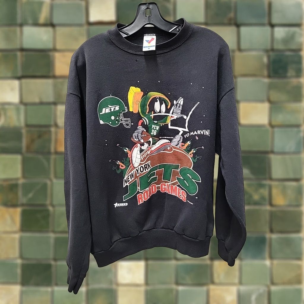 Vintage VINTAGE Artex Sweatshirt Jets Black Marvin the Martian Men’s L Sweatshirt Size US L / EU 52-54 / 3 - 1 Thumbnail