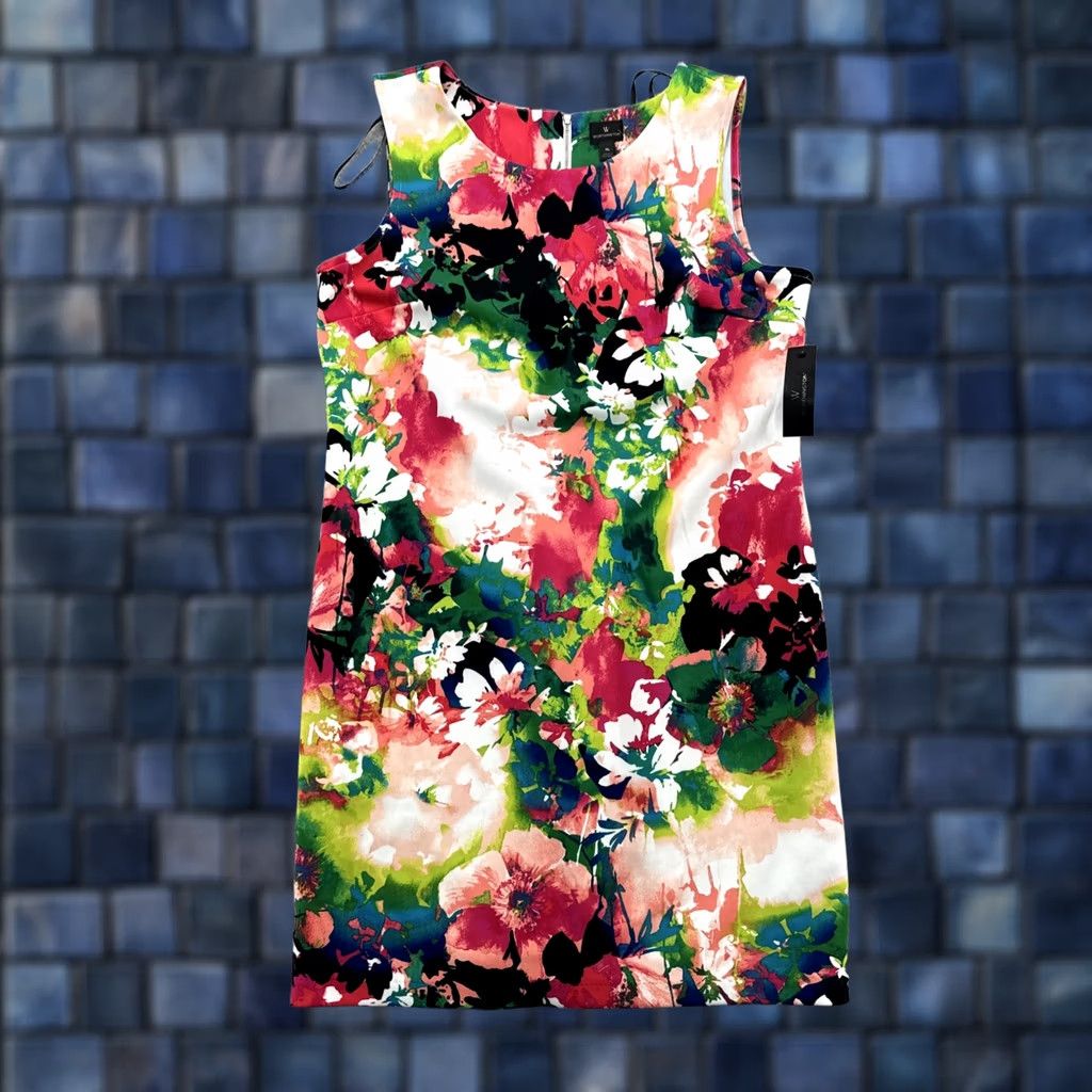 Worthington Worthington Dress Women’s XL Casual Floral Sleeveless V-Neck Multicolor Knee Length Stretch Size XL / US 12-14 / IT 48-50 - 1 Thumbnail