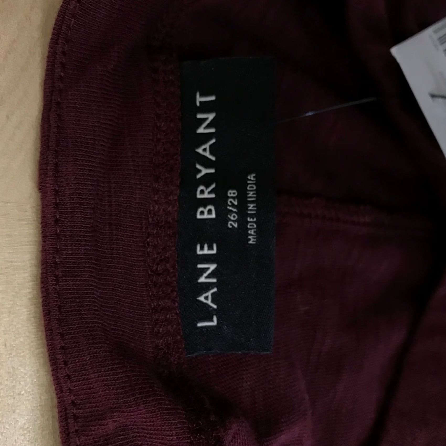 Vintage Lane Bryant Plus Size 26 28 Burgundy Long Sleeve Lace Detail Tunic Top Size 4XL / US 24-26 - 7 Thumbnail