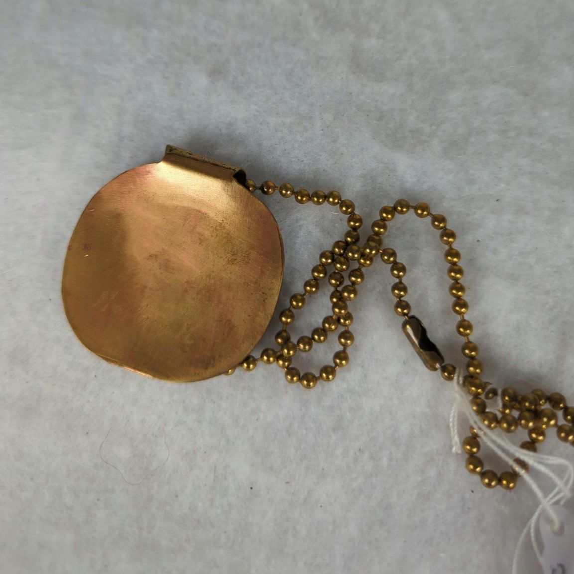 Designer Brass hand etched oxidized pendant 2 x 1.75 ball chain 17" Size ONE SIZE - 9 Thumbnail