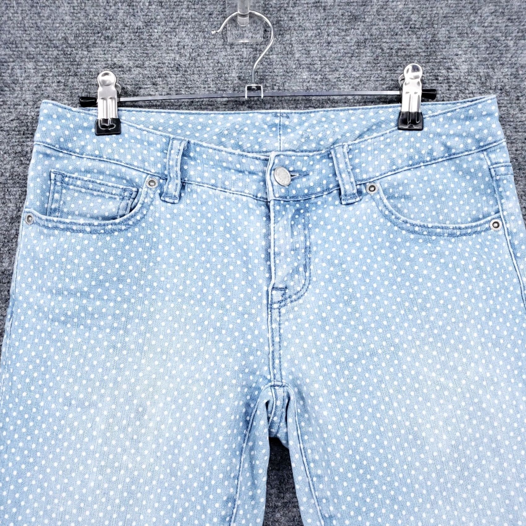 Vintage The Limited Jeans Womens 2 Blue Skinny Low Rise Light Wash Polka Dots Zip Fly Size 26" / US 2 / IT 38 - 3 Thumbnail