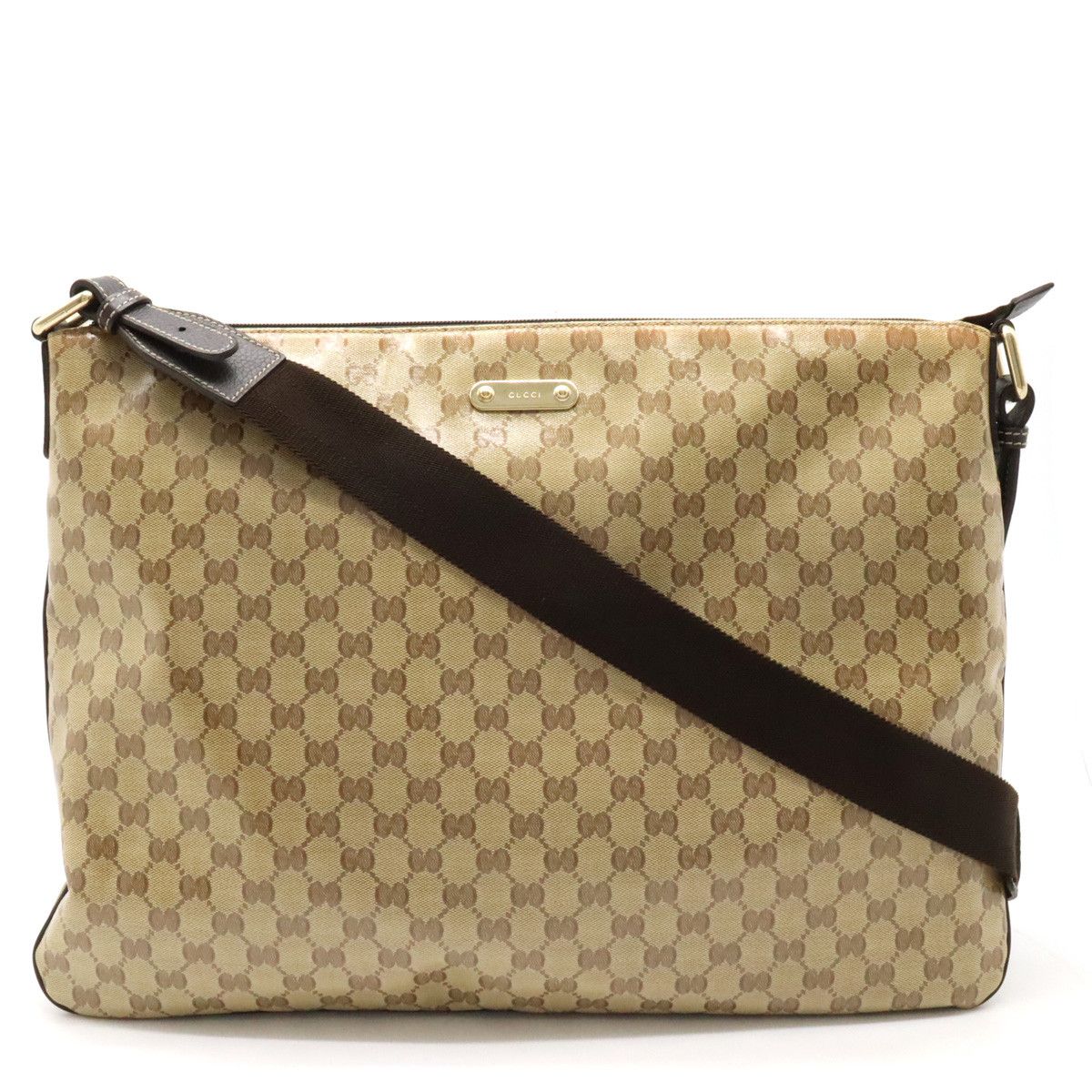 Gucci Gucci GG Crystal Coated Canvas/Leather Shoulder Messenger Bag Canvas Crossbody Bag 190628 in Very Good Condition