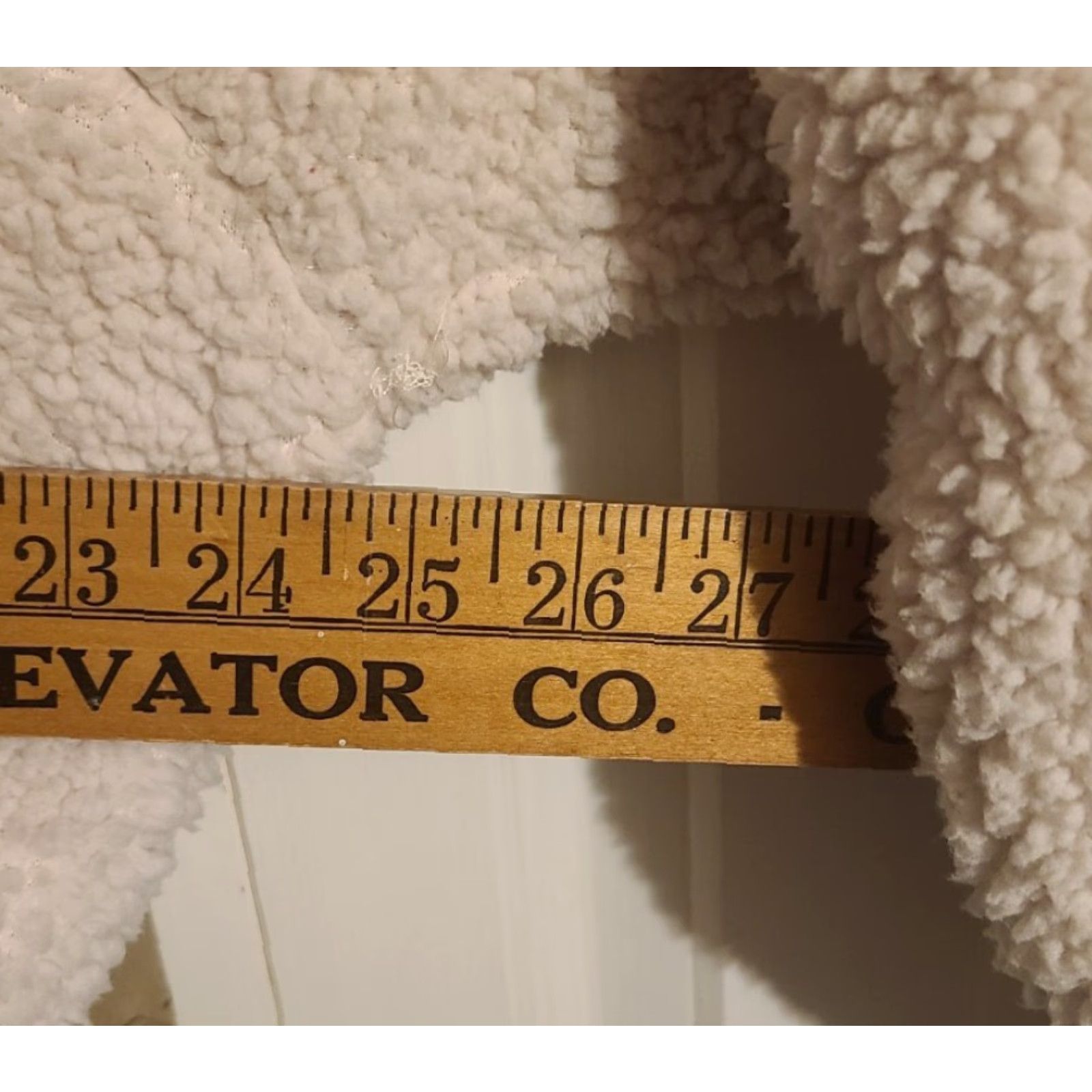 Tommy Hilfiger TOMMY HILFIGER Womens Jacket Be ige White Sherpa Fleece Sport L Kimono Collared Mid-Length Zip Snap Long Sleeve Fall Winter Sports Mens Womens Size L / US 10 / IT 46 - 7 Thumbnail