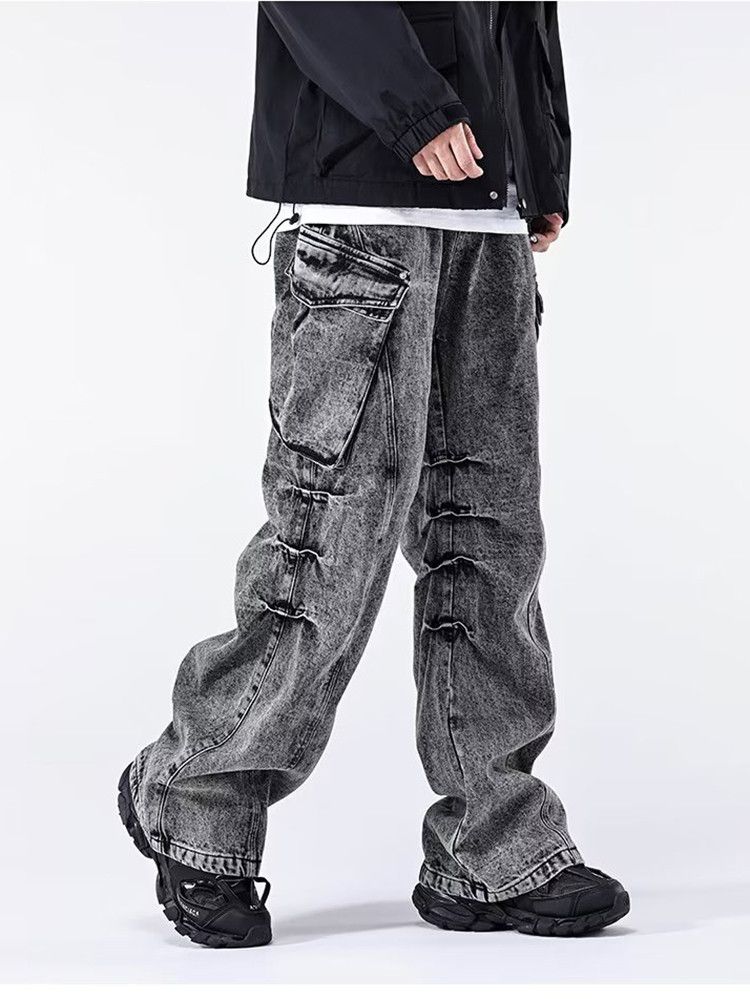 Japanese Brand × Jean Washed Black Baggy Cargo Jeans Size US 30 / EU 46 - 3 Thumbnail