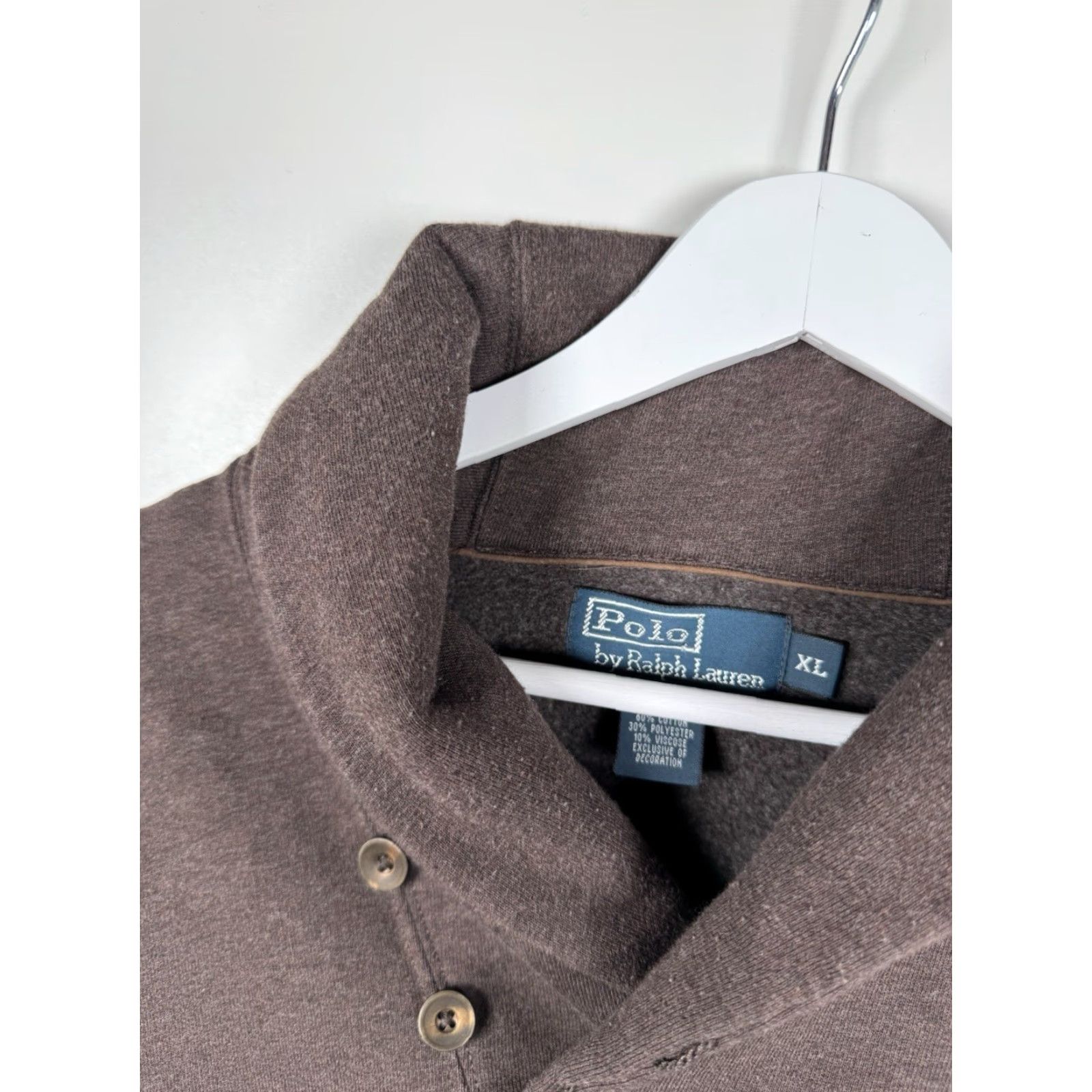 Ralph Lauren VINTAGE Ralph Lauren Shawl Collar Pullover Sweater Elbow Patches Brown XL Men's Size US XL / EU 56 / 4 - 6 Thumbnail
