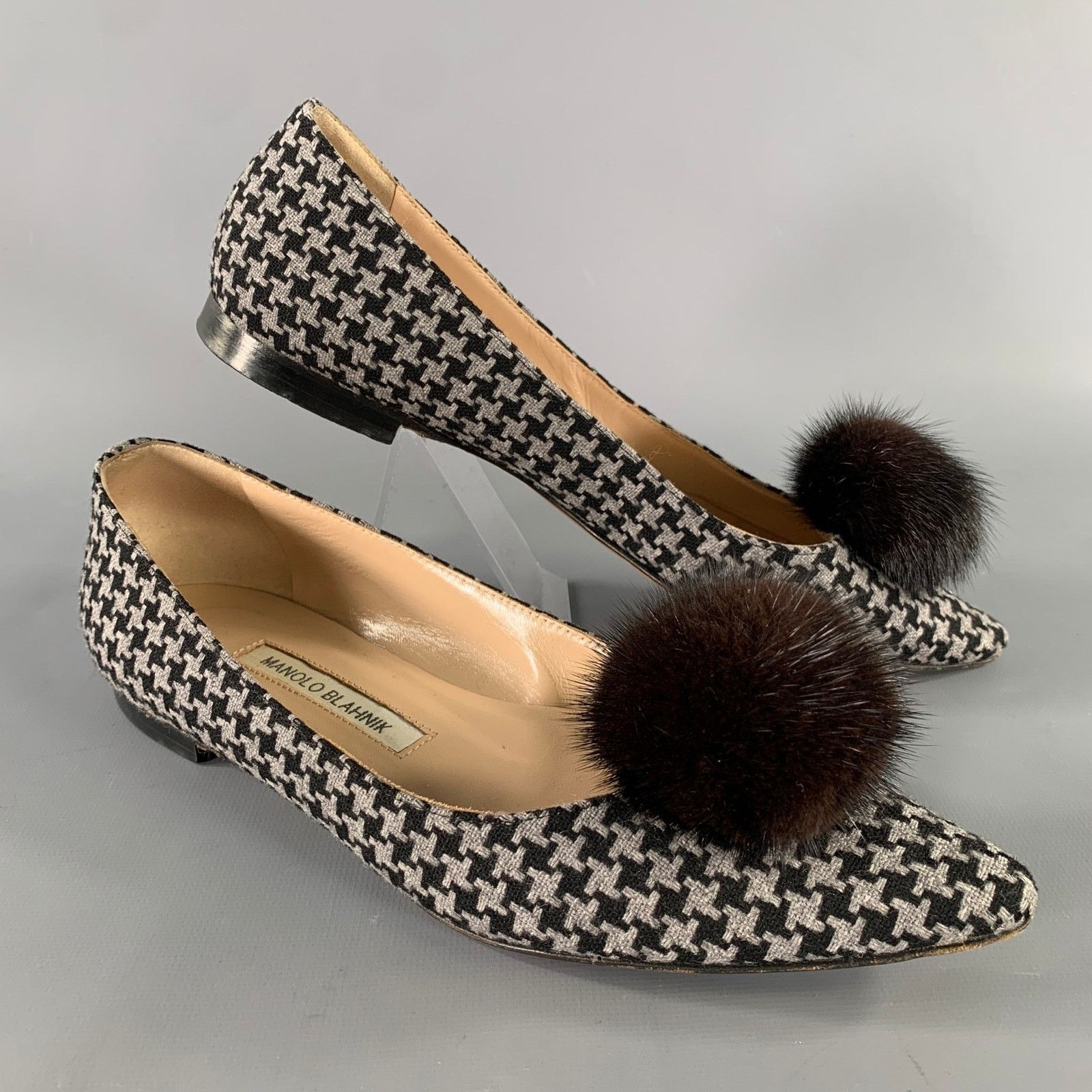 Manolo Blahnik MANOLO BLAHNIK Size 8.5 Houndstooth Ballerina Flats Size US 8.5 / IT 38.5 - 1 Thumbnail