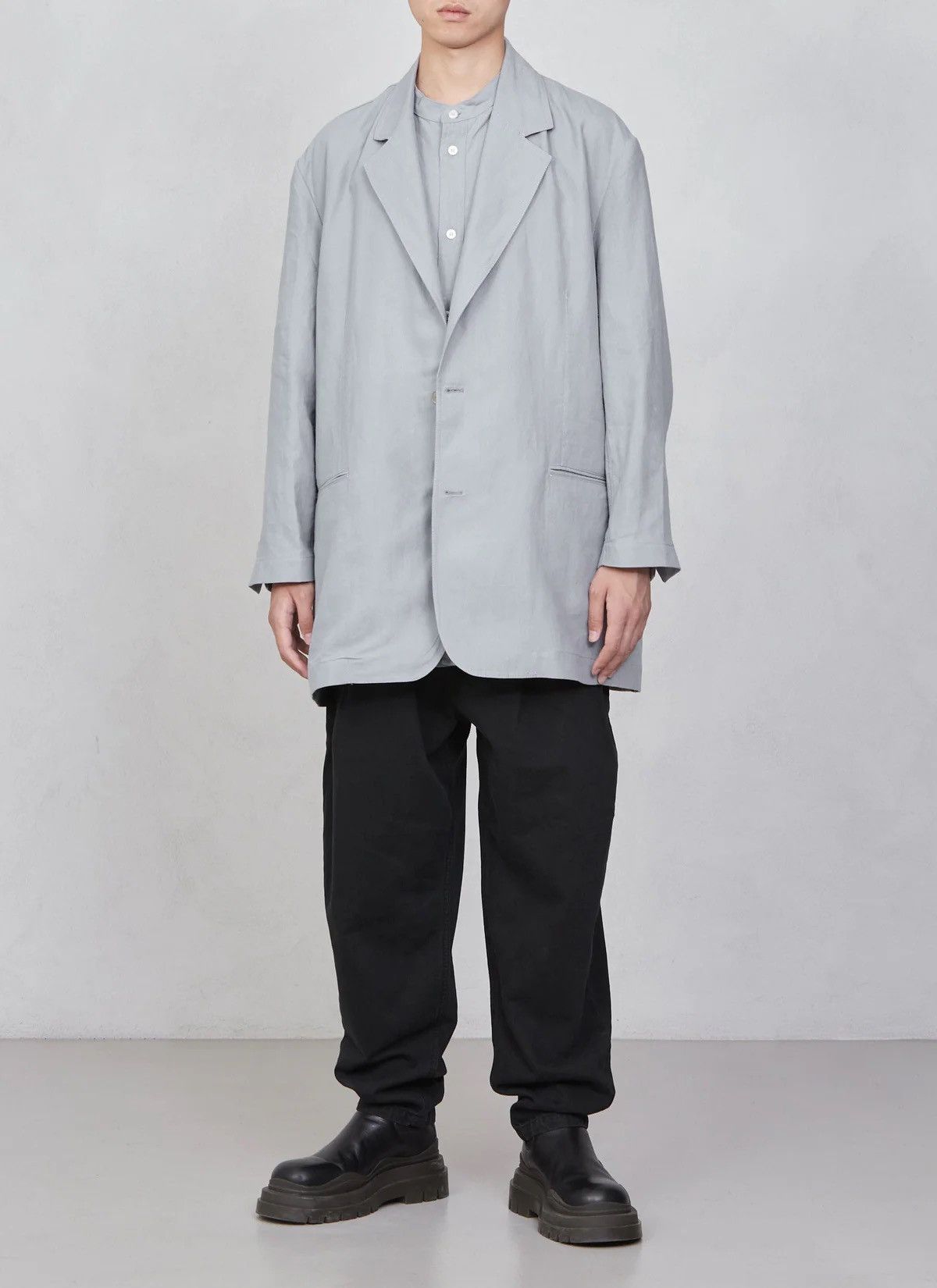 Hed Mayner SS22 greyish blue oversized single breasted jacket Size US L / EU 52-54 / 3 - 3 Thumbnail
