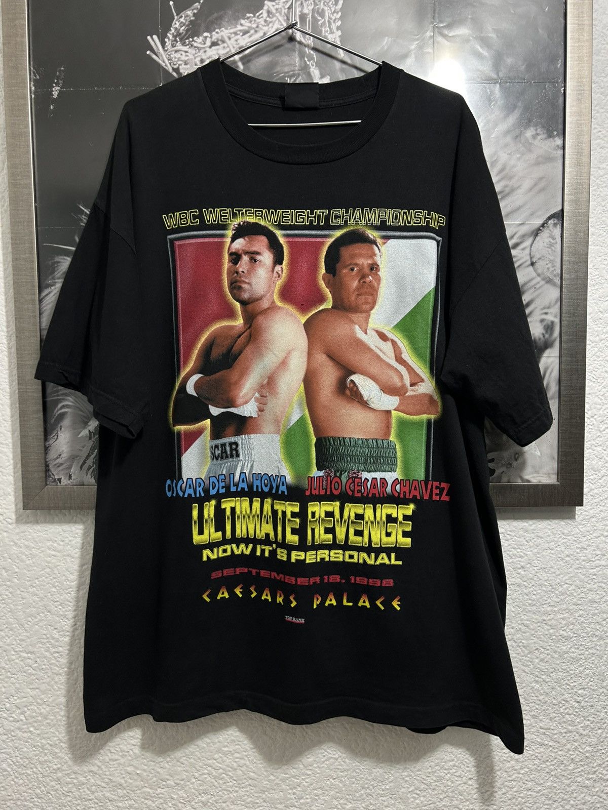 Salem Sportswear OSCAR DE LA HOYA VS JULIO CESAR CHÁVEZ VINTAGE BOX TEE 1998 Size US XL / EU 56 / 4 - 1 Thumbnail