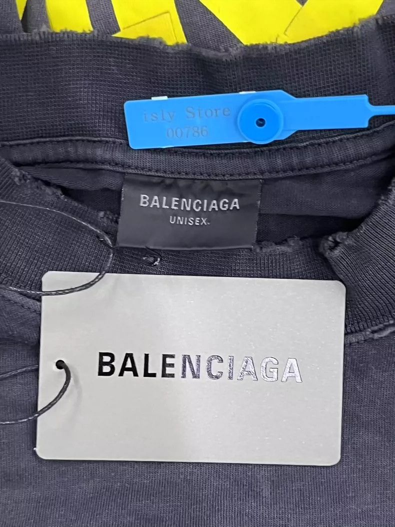 Balenciaga Balenciaga Tape Letter Logo Printed Jersey Crew Neck Loose Size US XS / EU 42 / 0 - 4 Thumbnail