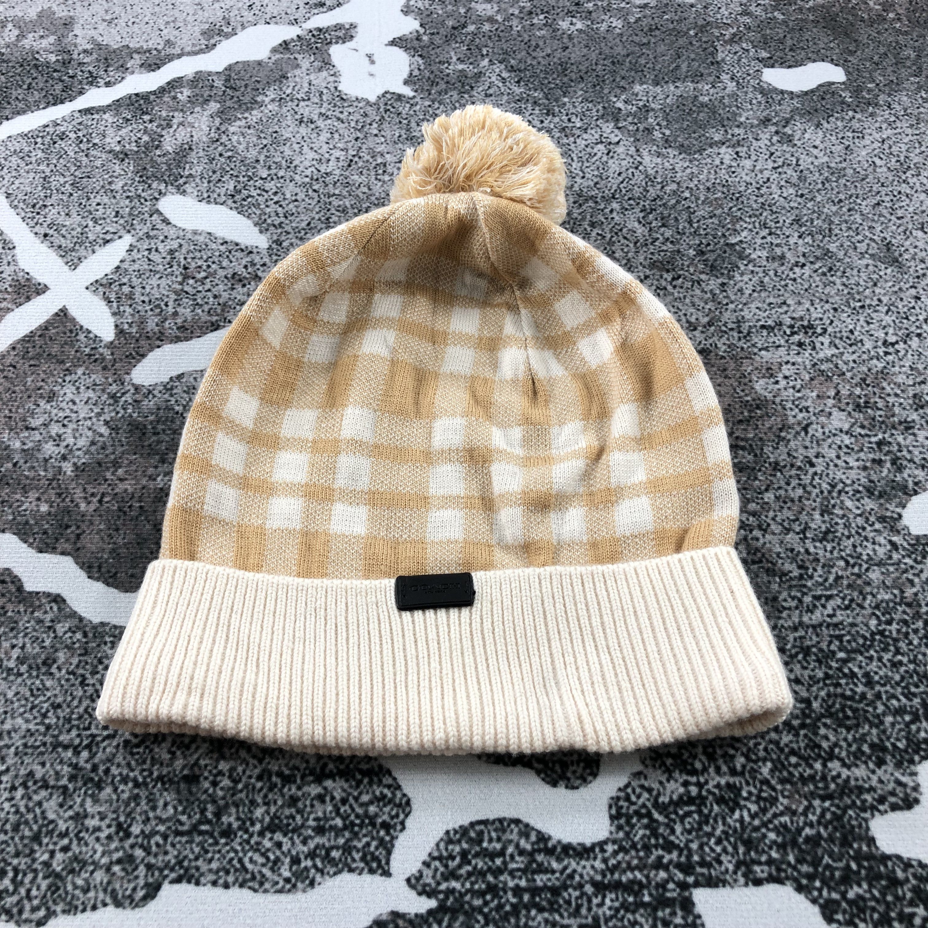 Coach Coach Gingham Wool Bobble Beanie Snowcap Snow Hat B03 Size ONE SIZE - 1 Thumbnail