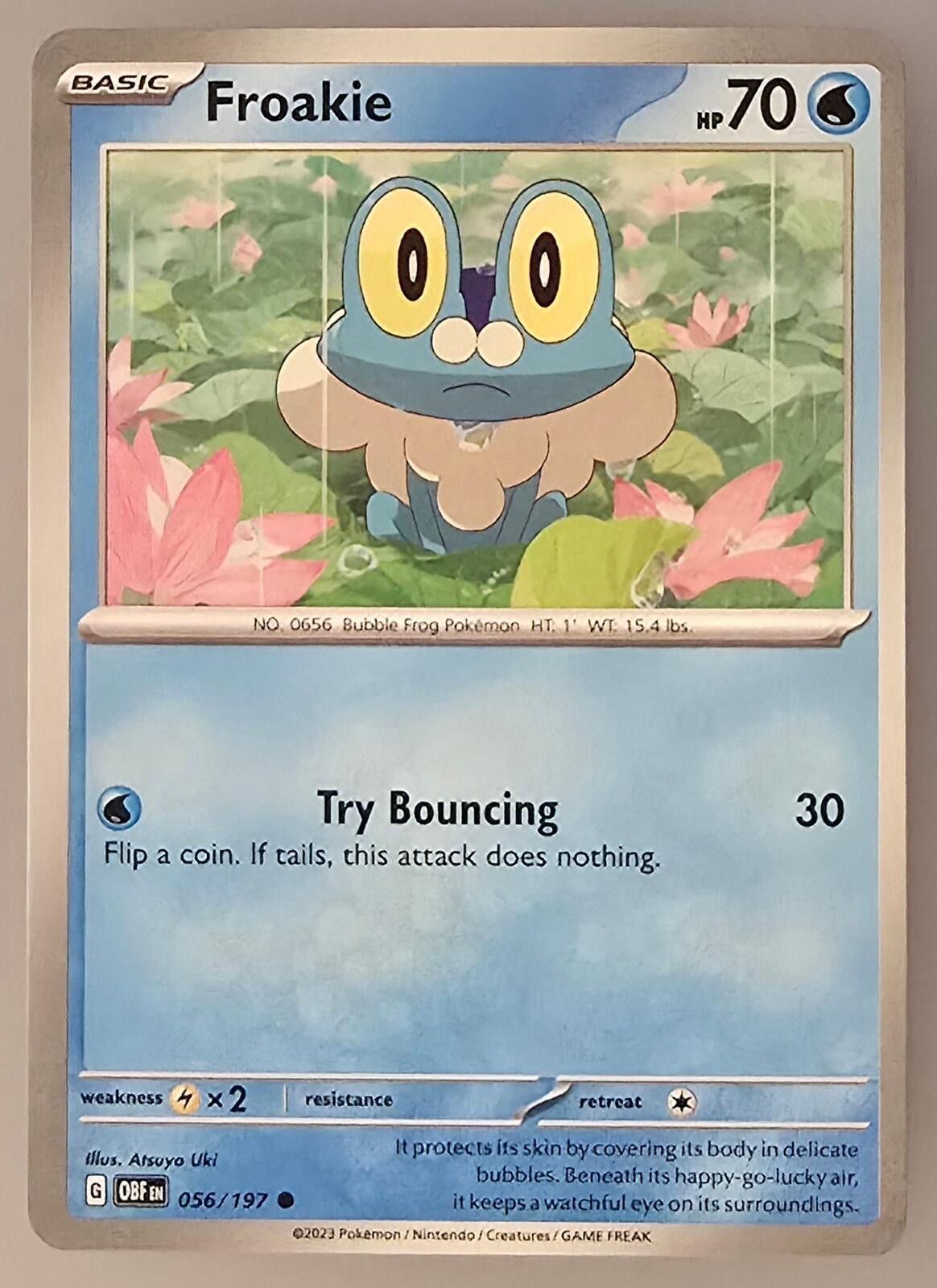 Pokemon Froakie (card number 056/197) from Obsidian Flames Size ONE SIZE - 1 Thumbnail