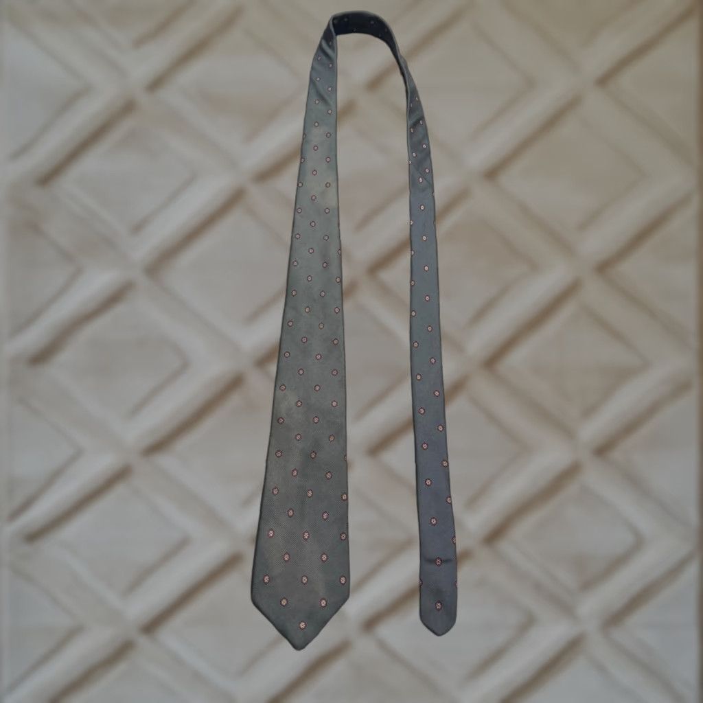 Vintage VINTAGE Duxbury Tie Geometric Silk Classic USA One Size Gray Mens Neckwear 57-60" Classic Pattern 100% Silk Geometric Vintage Mens Accessories Size ONE SIZE - 1 Thumbnail