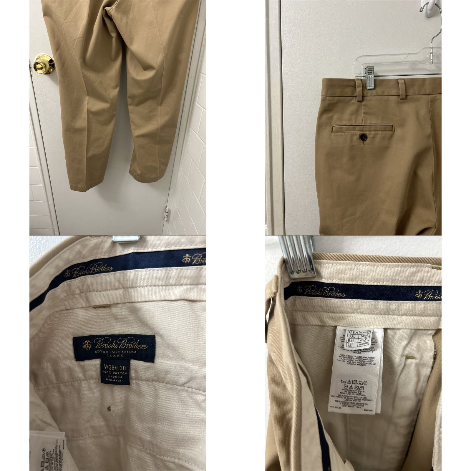Brooks Brothers Brooks Brothers Pants Mens 36x30 Brown Advantage Chino Clark Trousers Flat Front Straight Leg Button Closure Pockets Regular Fit Size US 36 / EU 52 - 8 Thumbnail
