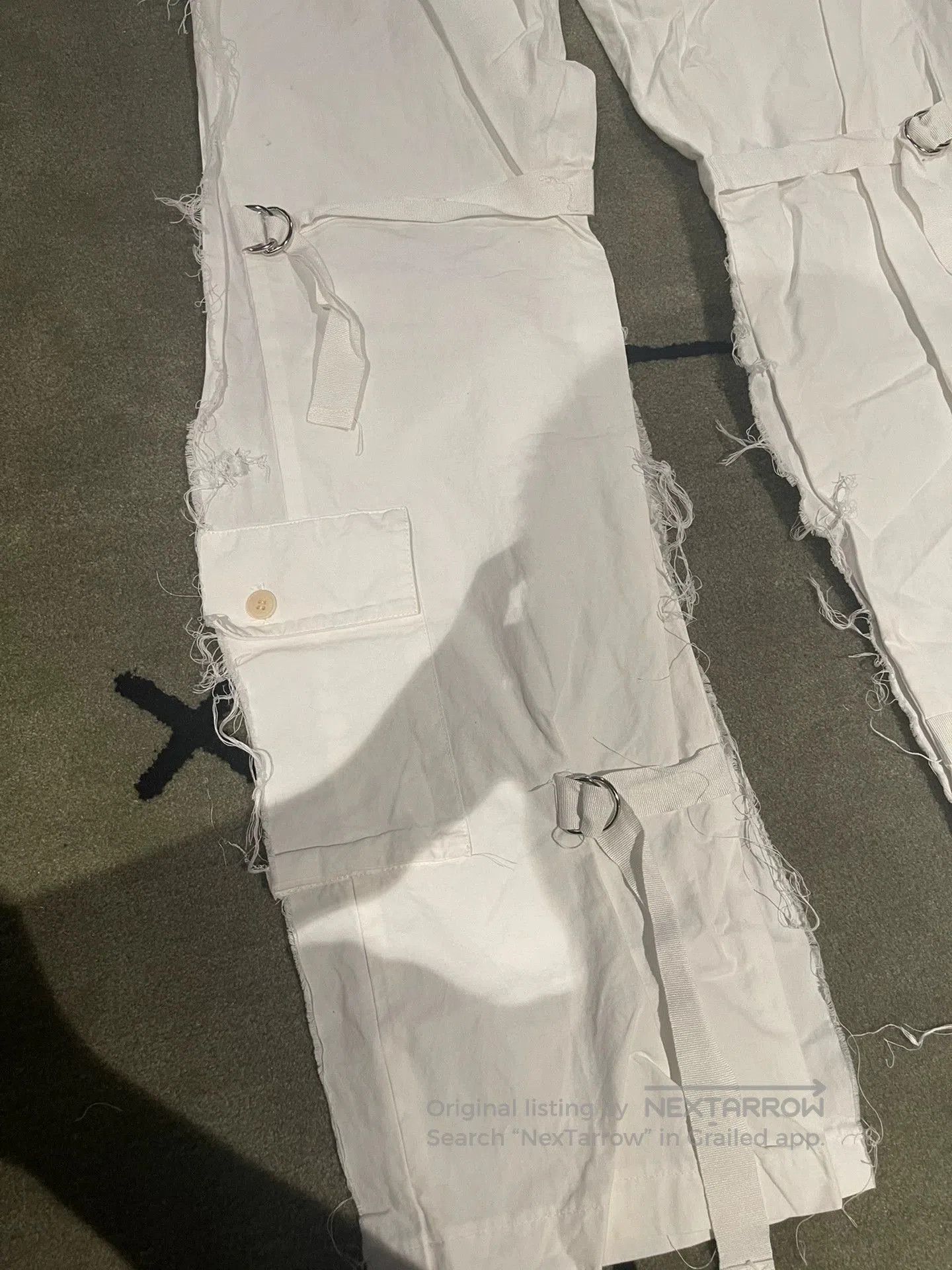 Hussein Chalayan unique distressed white adjustable pants. Size US 38 / EU 54 - 2 Thumbnail