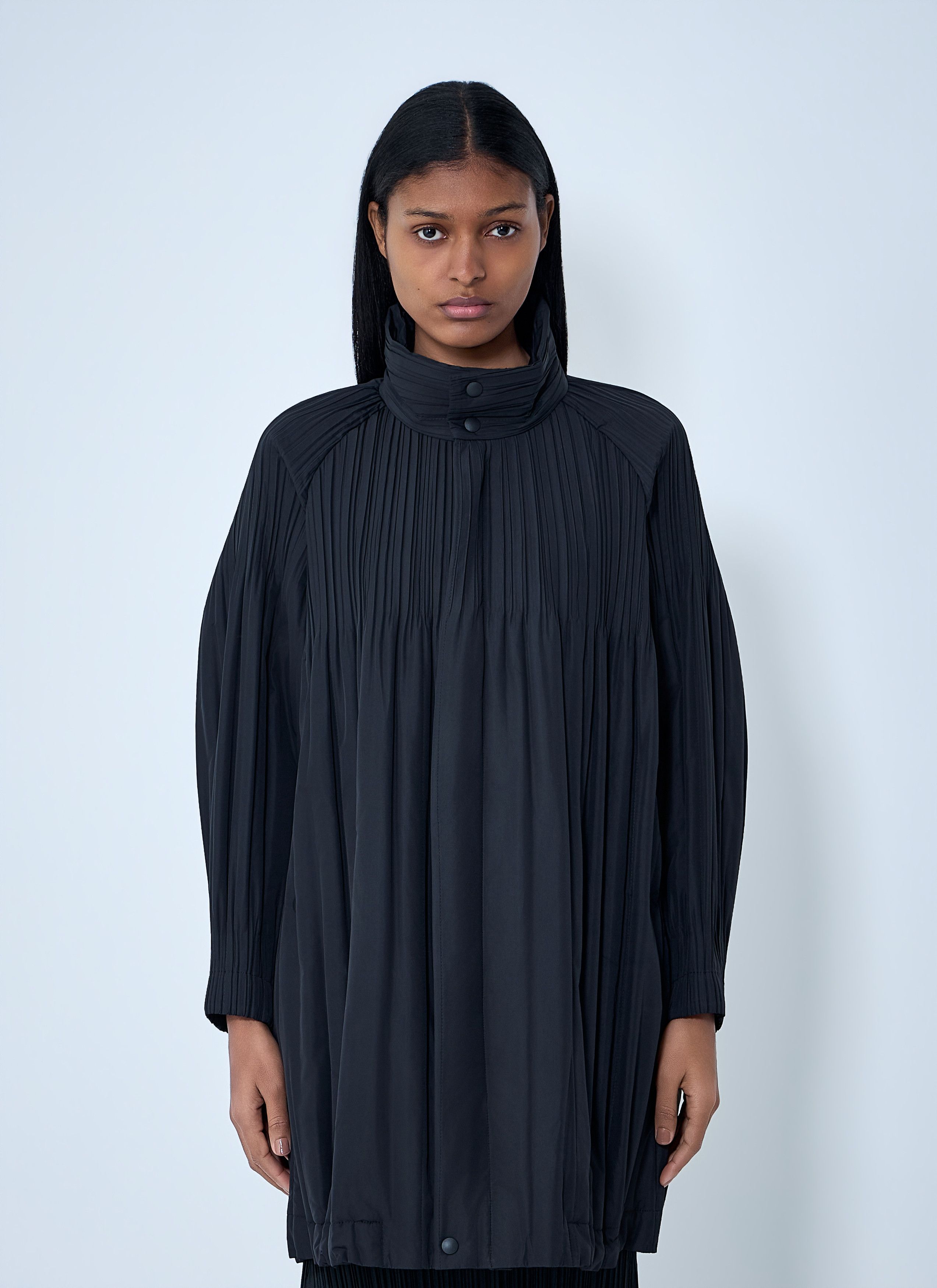 Pleats Please Issey Miyake Pleated High-Neck Coat Size XL / US 12-14 / IT 48-50 - 1 Thumbnail