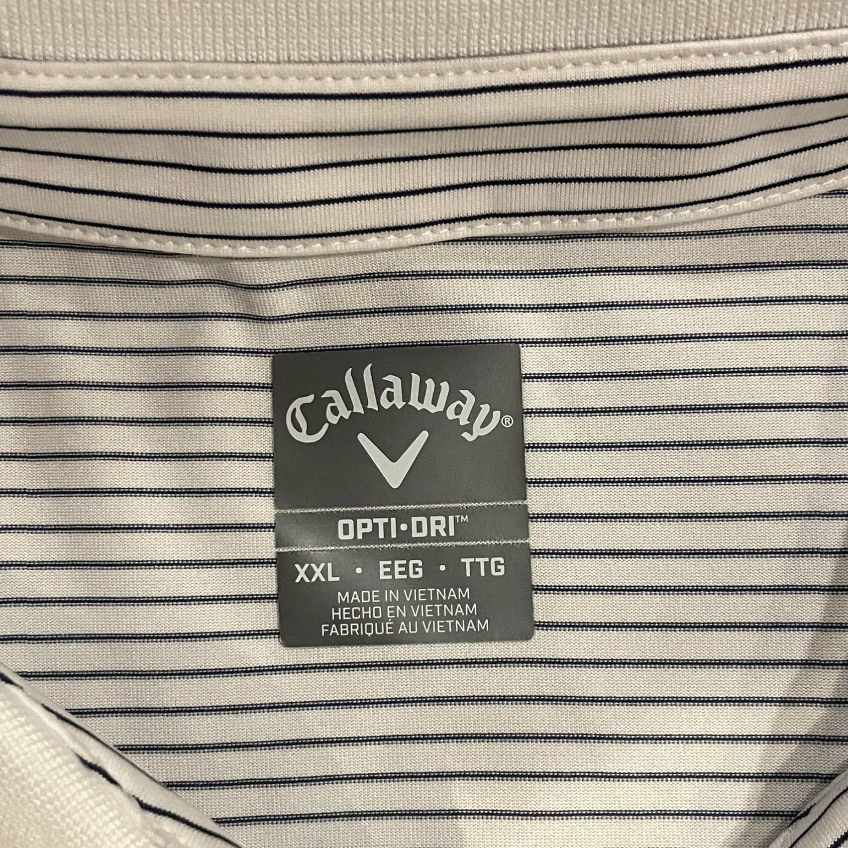 Callaway NWT Callaway Polo Shirt Mens 2XL White Navy Stripe Opti-Dri Opti-Shield Golf Short Sleeve Collared Size US XXL / EU 58 / 5 - 5 Thumbnail
