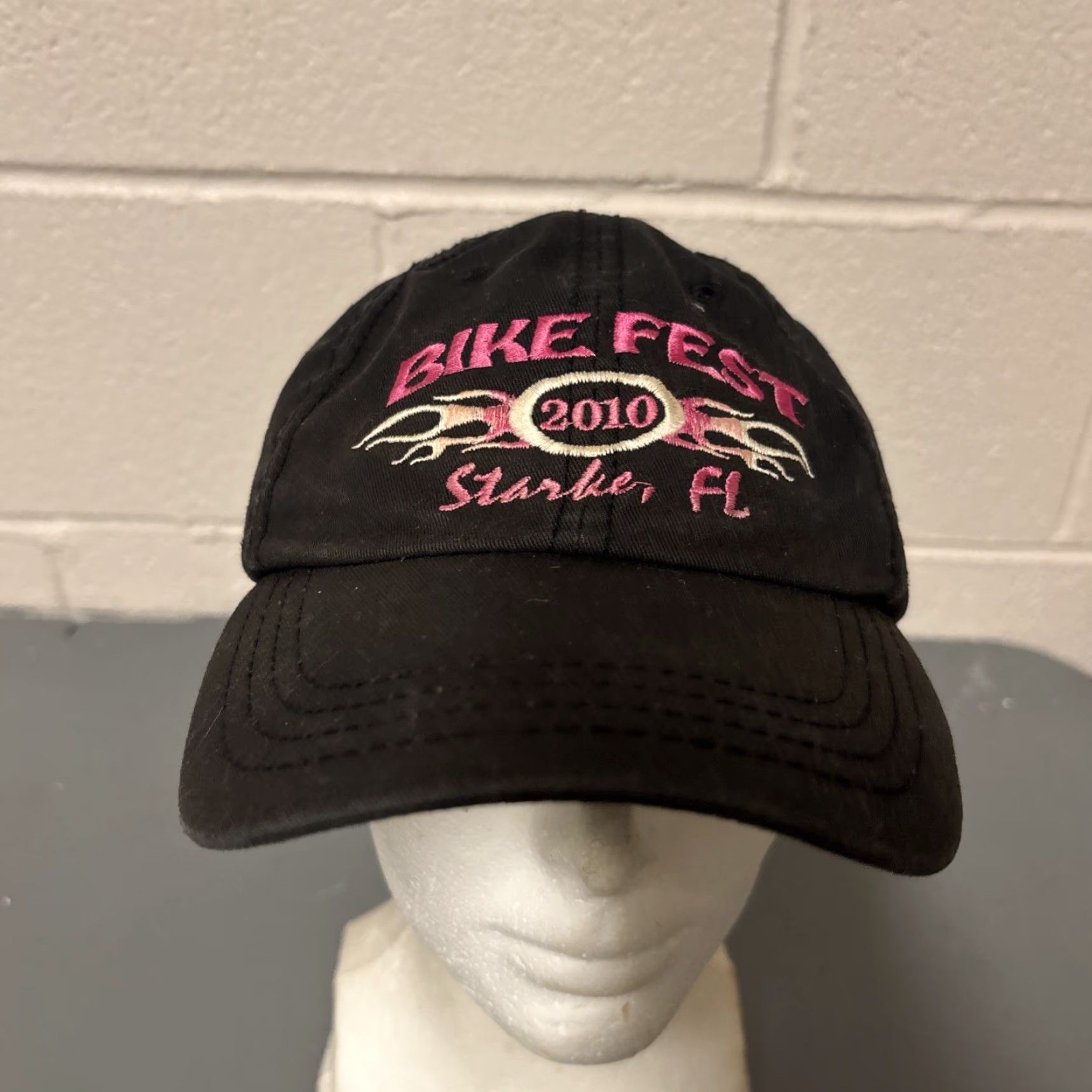 Vintage VINTAGE Unbranded Trucker Hat Bikefest Flames Cap USA 2010 Starke Florida OSFA Adjustable Black Cotton Men Cap Size ONE SIZE - 3 Thumbnail
