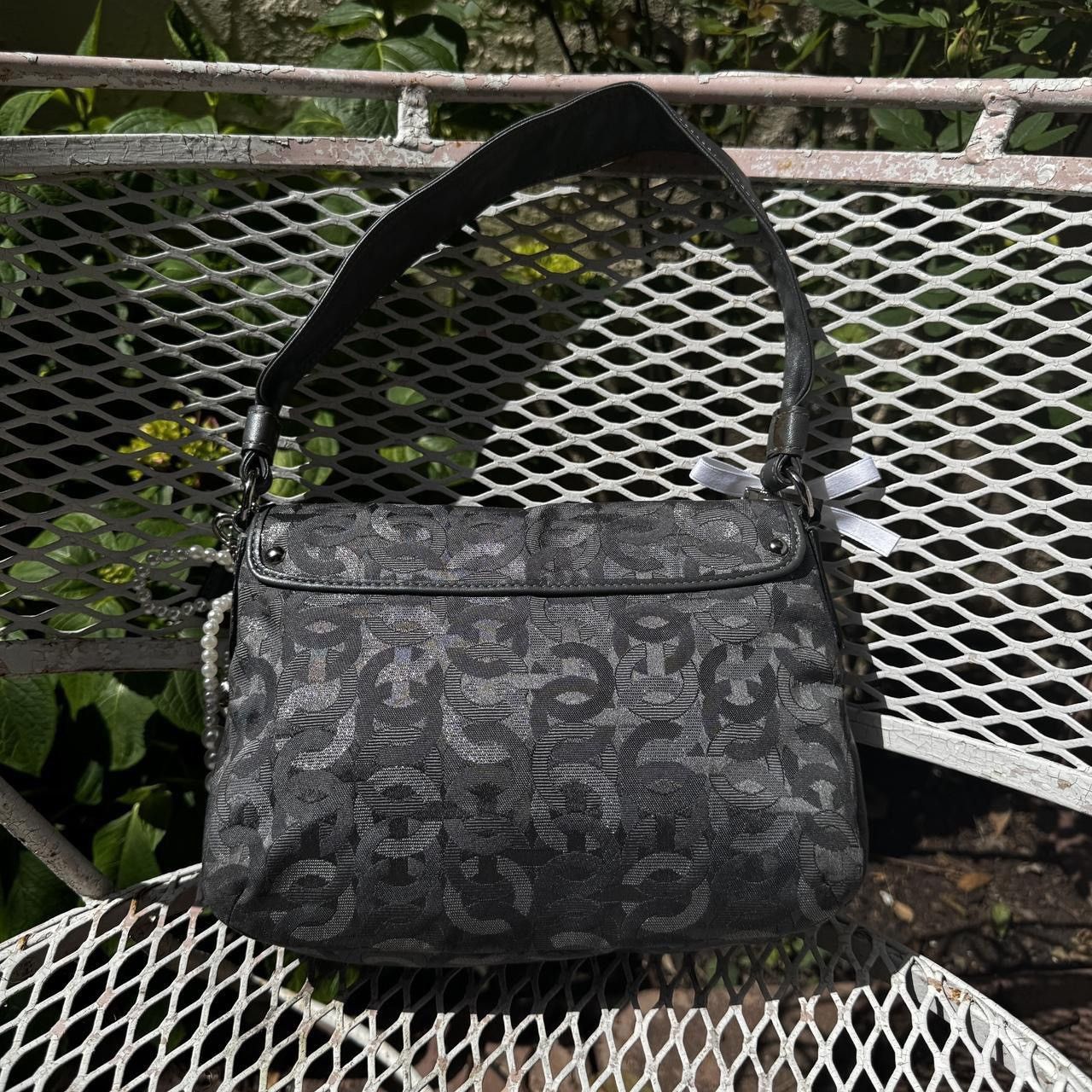 Coach Mini Grey & Silver Coach Monogramed Purse Size ONE SIZE - 2 Thumbnail