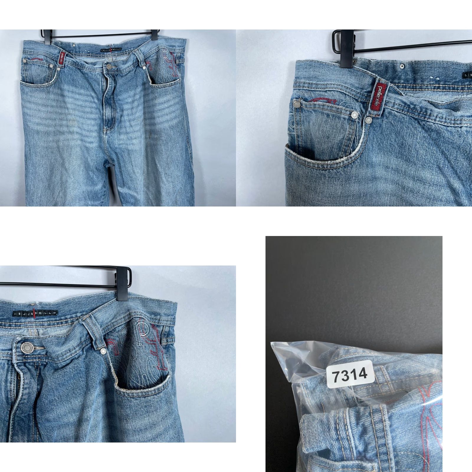 Pelle Pelle VINTAGE Pelle Pelle Jeans Men's 42 x 31 Baggy Fit Blue Embroidered 90s Hip Hop Denim Straight Baggy 5-Pocket Mens Size US 42 / EU 58 - 10 Thumbnail