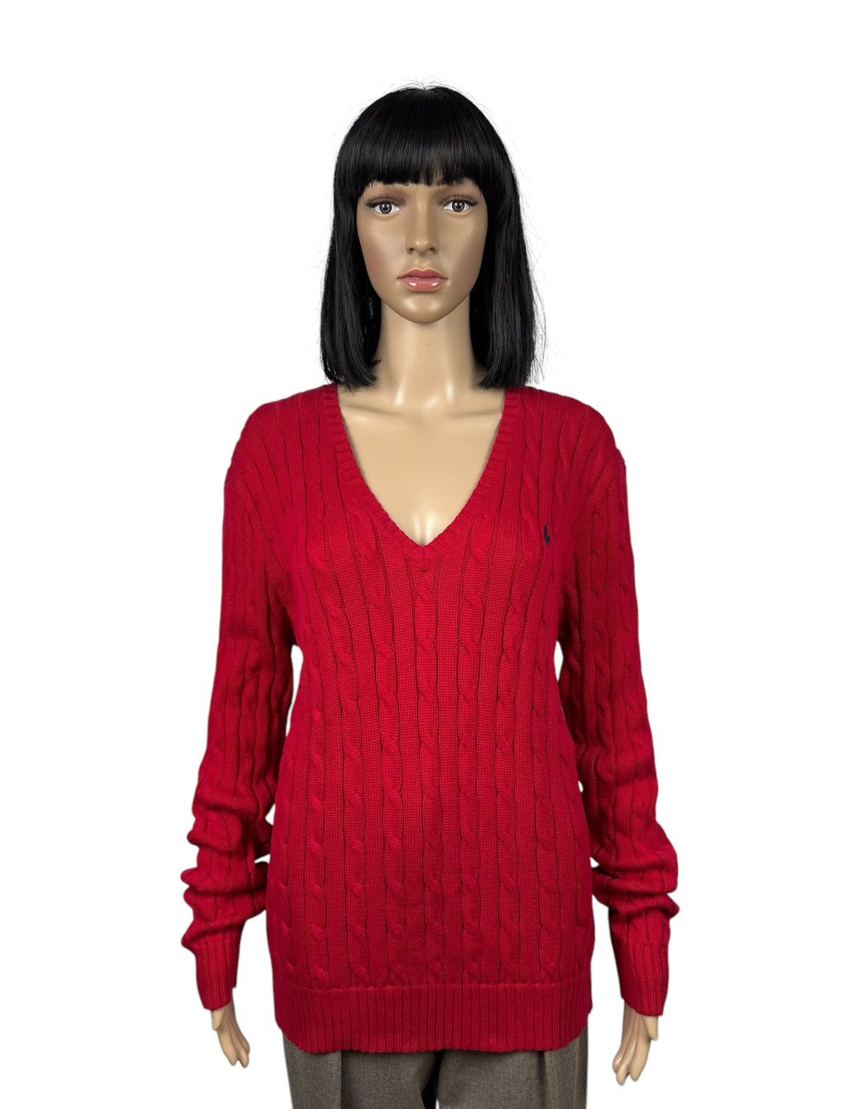 Polo Ralph Lauren Polo Ralph Lauren Red Cable Knit Sweater Cotton size XL Size M / US 6-8 / IT 42-44 - 1 Thumbnail
