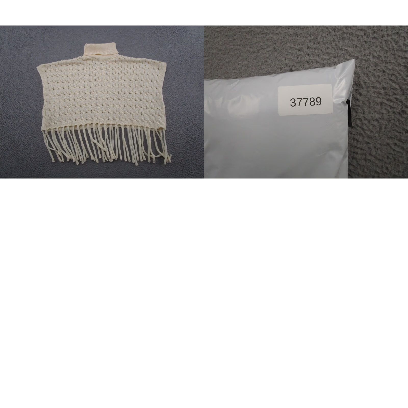 Vintage Davi Knit Poncho Turtleneck Ivory Ribbed Loose Chunky Wool Blend Sweater S Womens Pullover Winter, Fall, Spring Casual Size S / US 4 / IT 40 - 8 Thumbnail