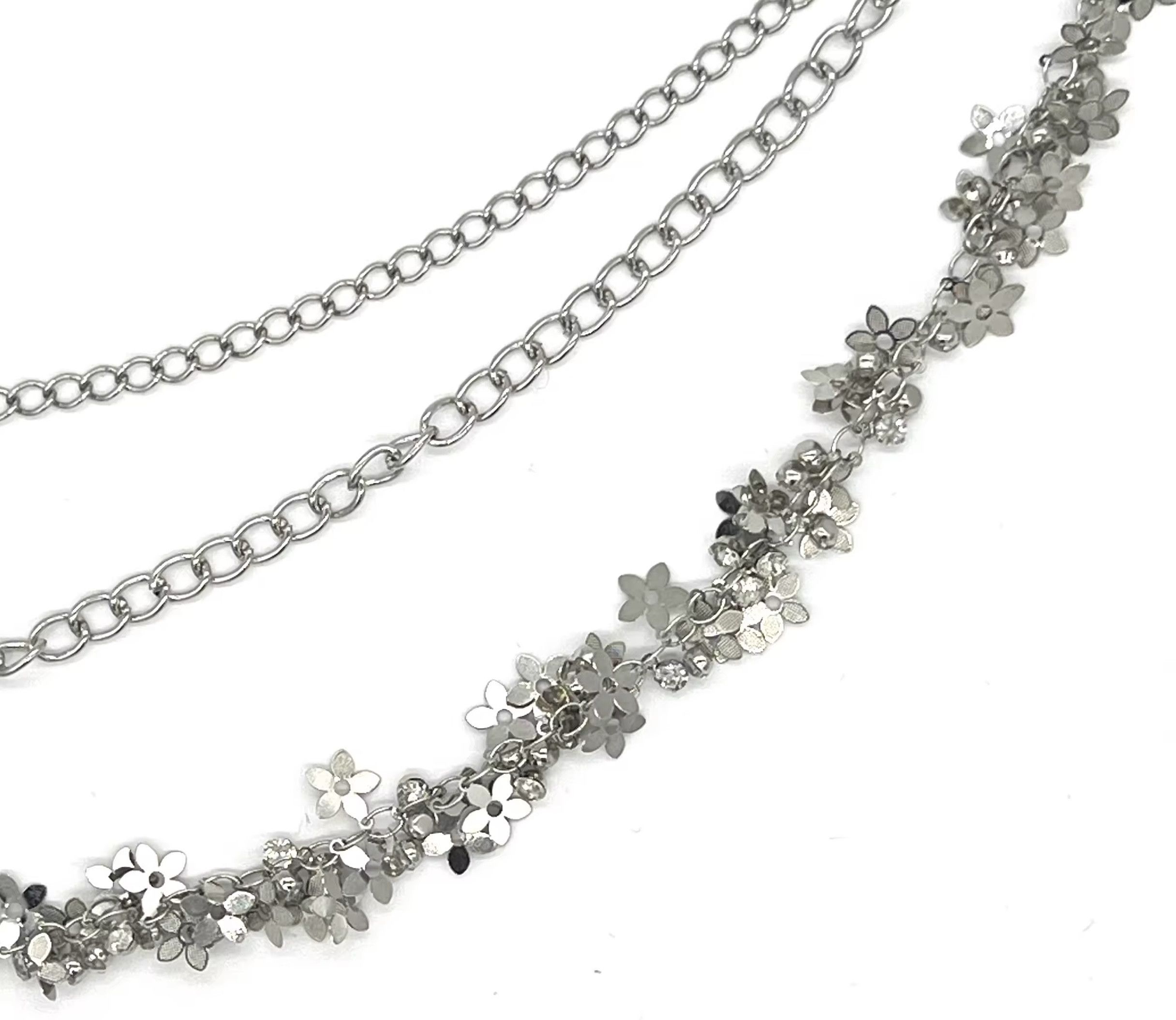 Other Silvery Floral leaf Three layers Metal Waist Pant Chain Size ONE SIZE - 5 Thumbnail