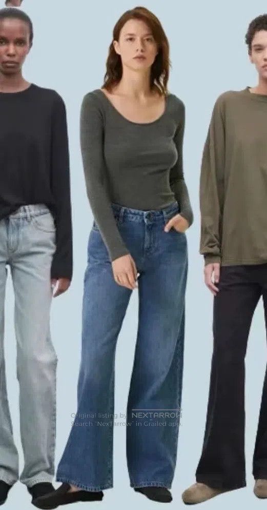 The Row The Row size 2 Dark Blue Wide Leg Jeans Size 22" - 3 Thumbnail