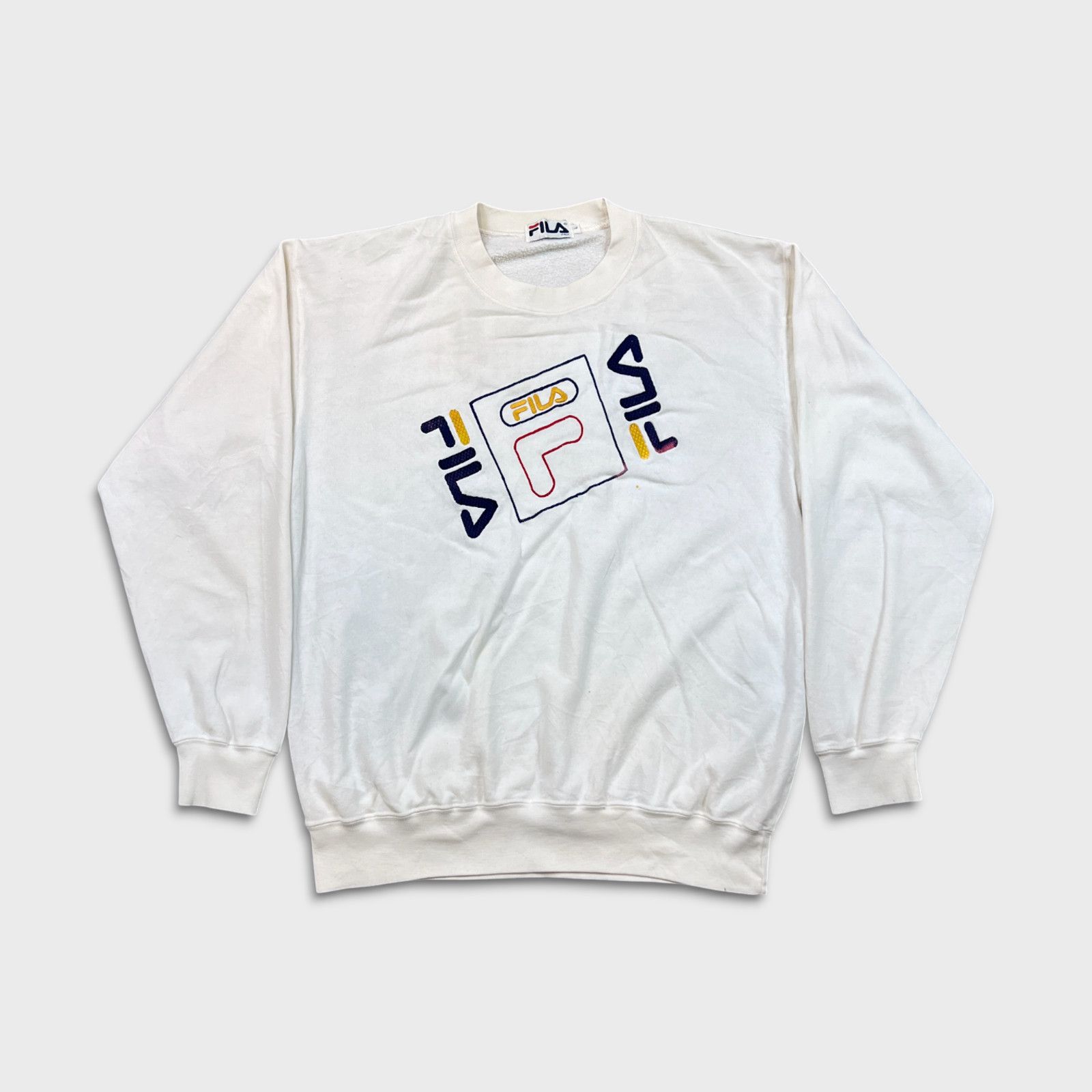 Fila × Vintage Vintage Fila Sweatshirt Large Spell Out Pullover Crewneck Size US L / EU 52-54 / 3 - 1 Thumbnail
