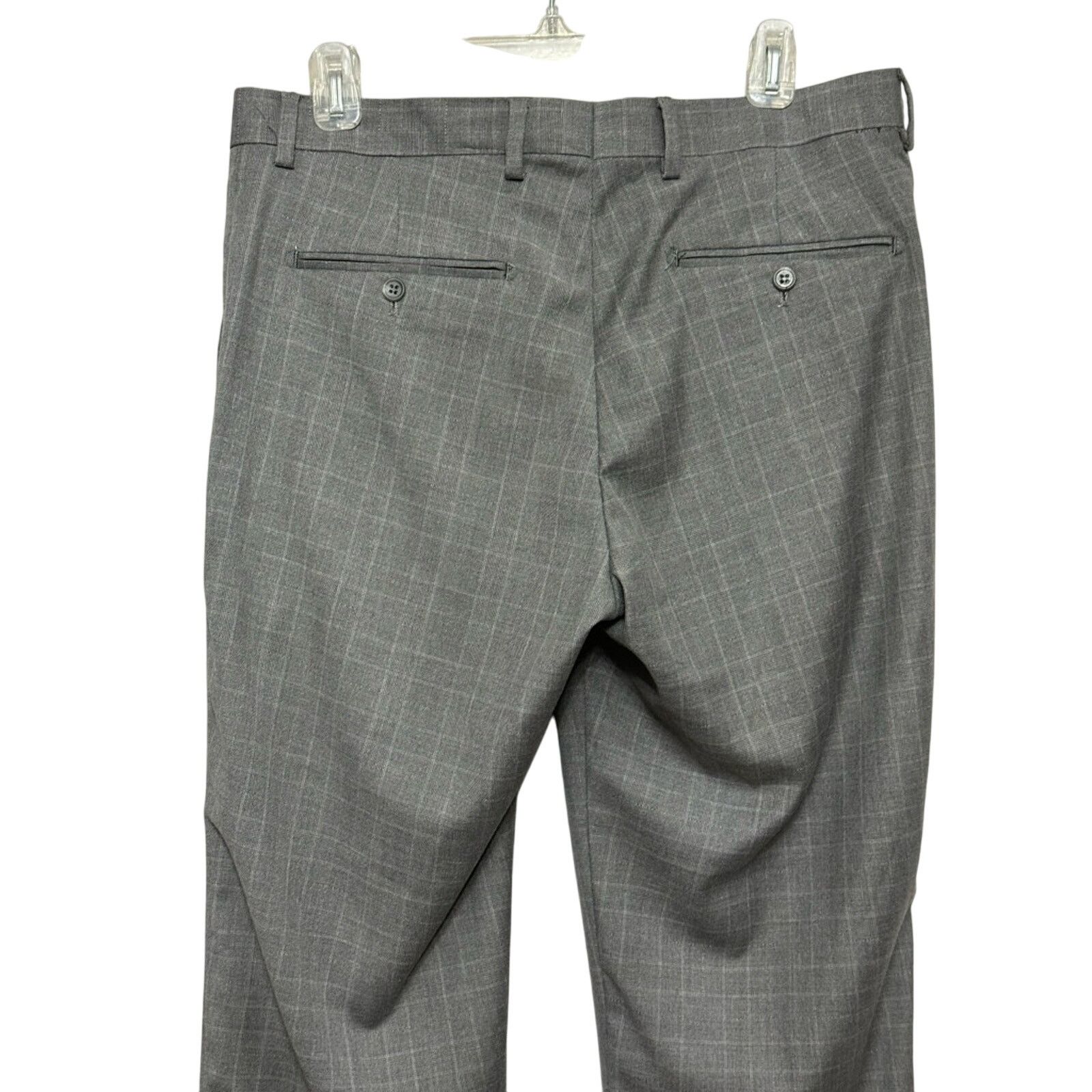 Other ZNT18 Dress Pants Straight Leg Flat Front Plaid Gray Mens 35 Size US 35 - 5 Thumbnail