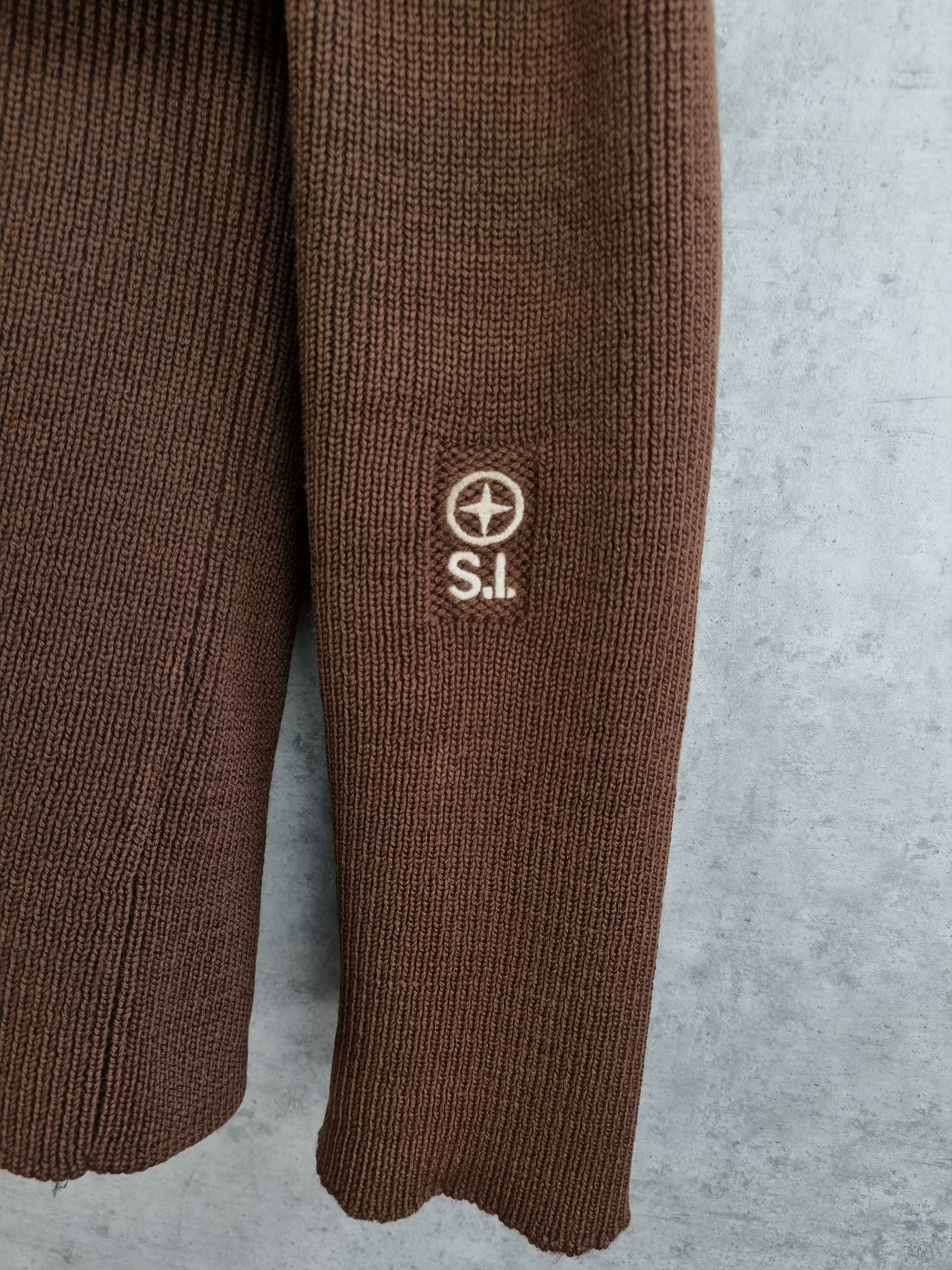 Stone Island × Vintage Wool Stone Island Embroidery zip up knitted sweater Size US M / EU 48-50 / 2 - 4 Thumbnail