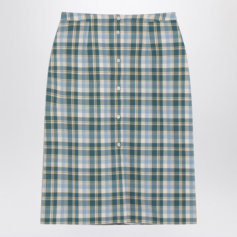 Prada Prada Ottanio Pencil Skirt With Check Pattern Size 28" / US 6 / IT 42 - 1 Thumbnail
