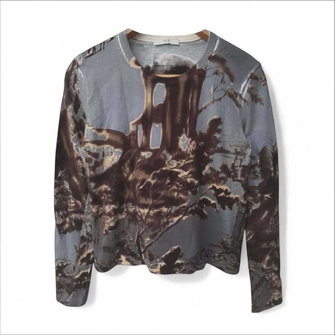 Prada Archive F/W2004 Runway Roman Ruins Landscape Printed