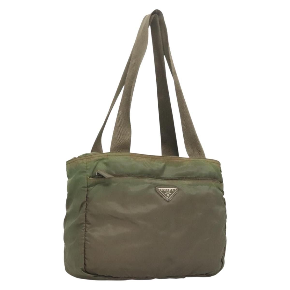 Prada PRADA Tote Bag Nylon Khaki Silver Size ONE SIZE - 1 Thumbnail