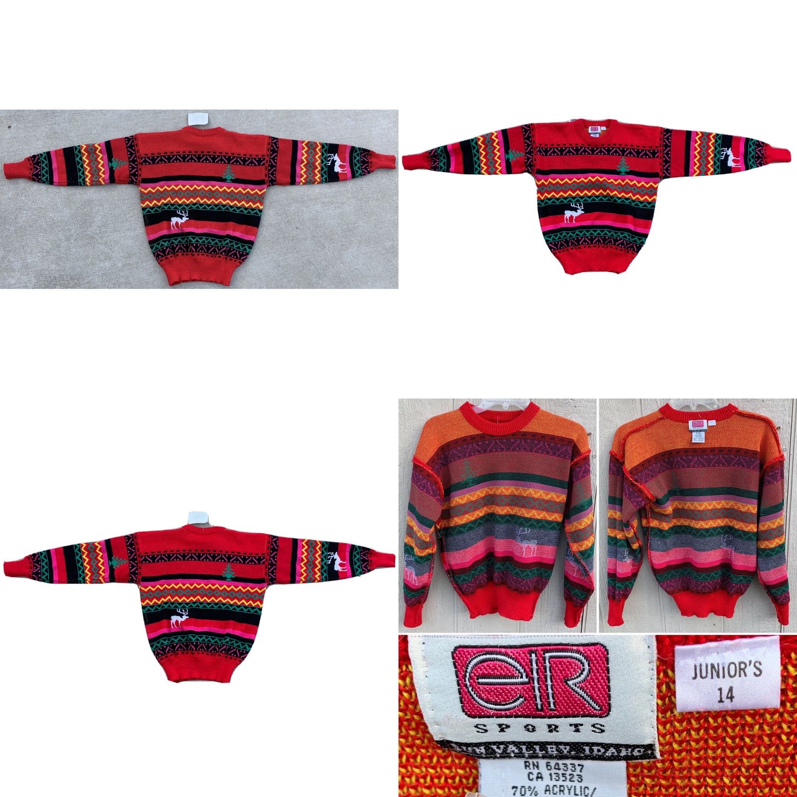 Vintage Vintage eir Sports Sun Valley Idaho Sweater 80s Ski Snow Juniors Size 14 Size XL / US 12-14 / IT 48-50 - 9 Thumbnail