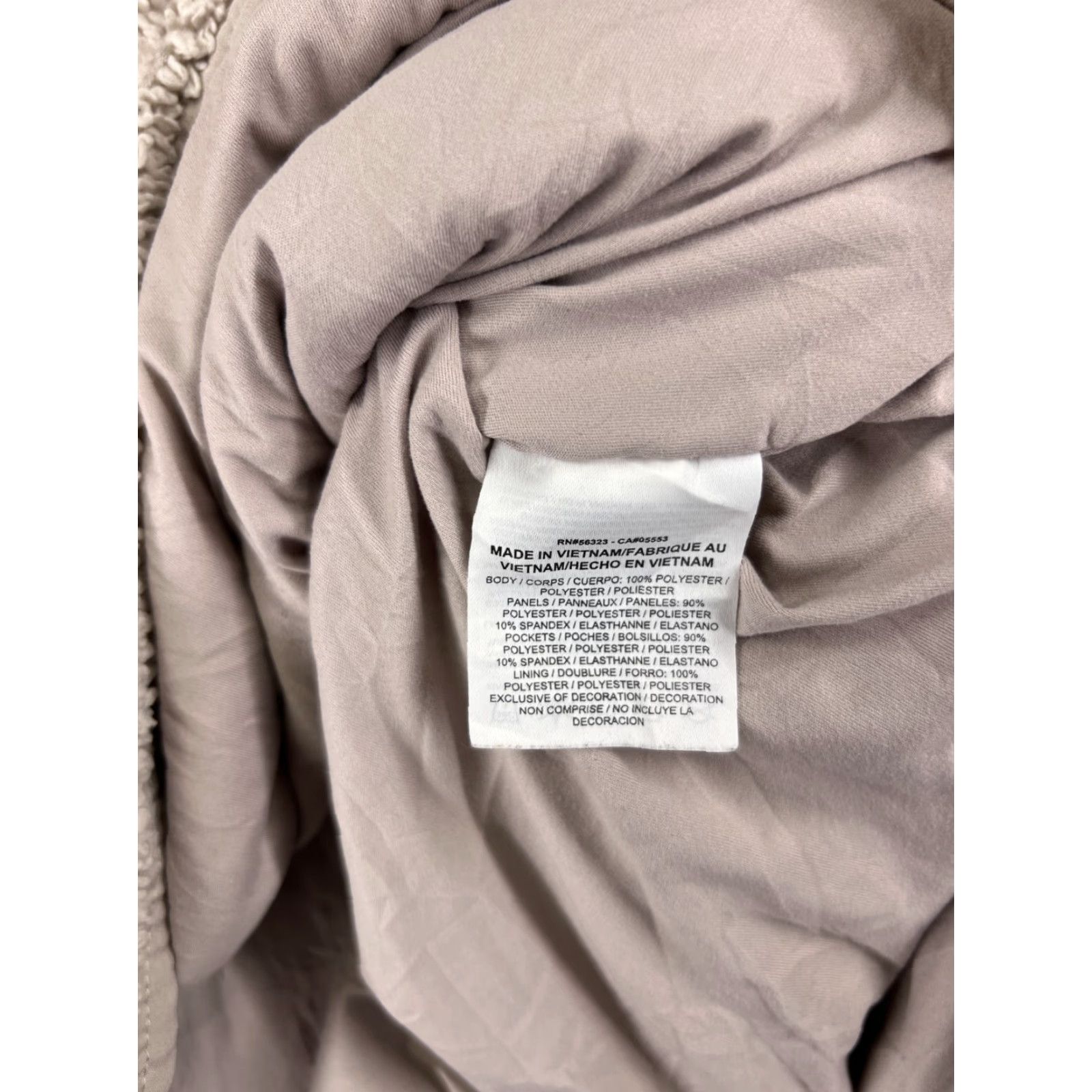 Nike Nike Sweater Women's Medium Beige 100% Polyester Sherpa Hooded Long Sleeve Crop Knit Pullover Fall Winter Size M / US 6-8 / IT 42-44 - 4 Thumbnail
