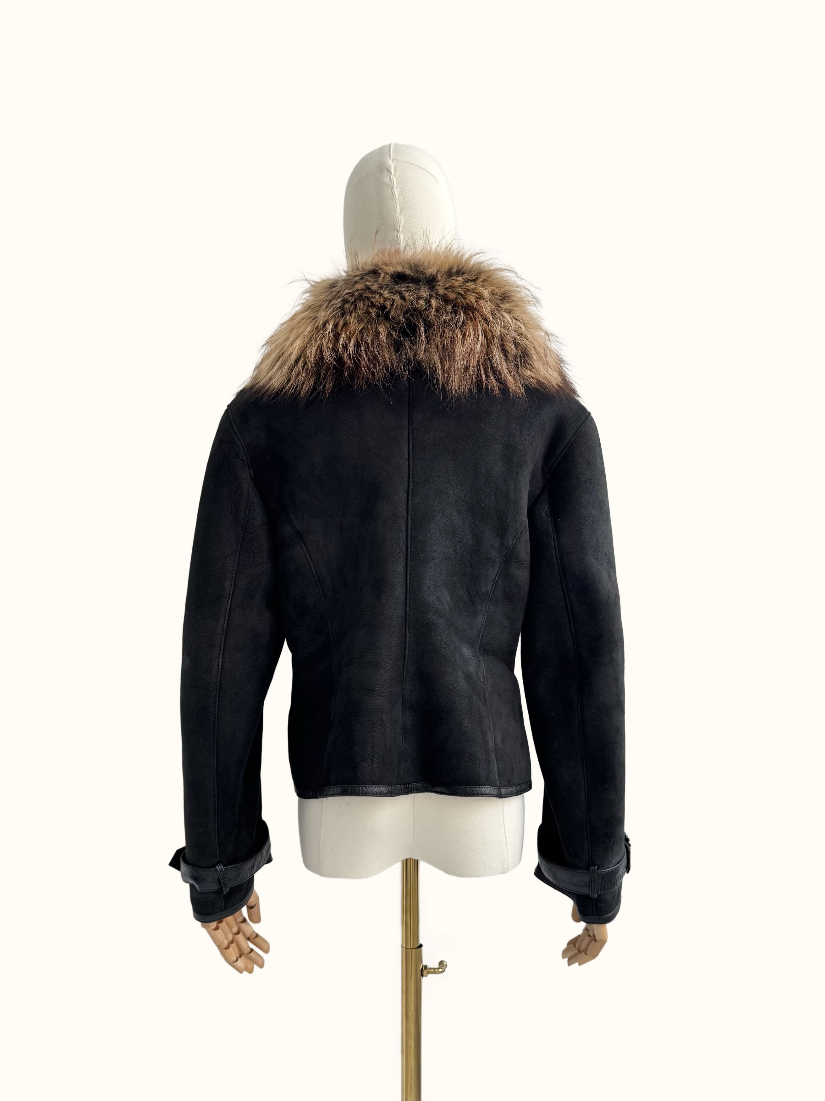 Vintage Vintage Cropped Real Sheepskin Jacket (B550)E2D15 Size L / US 10 / IT 46 - 4 Thumbnail