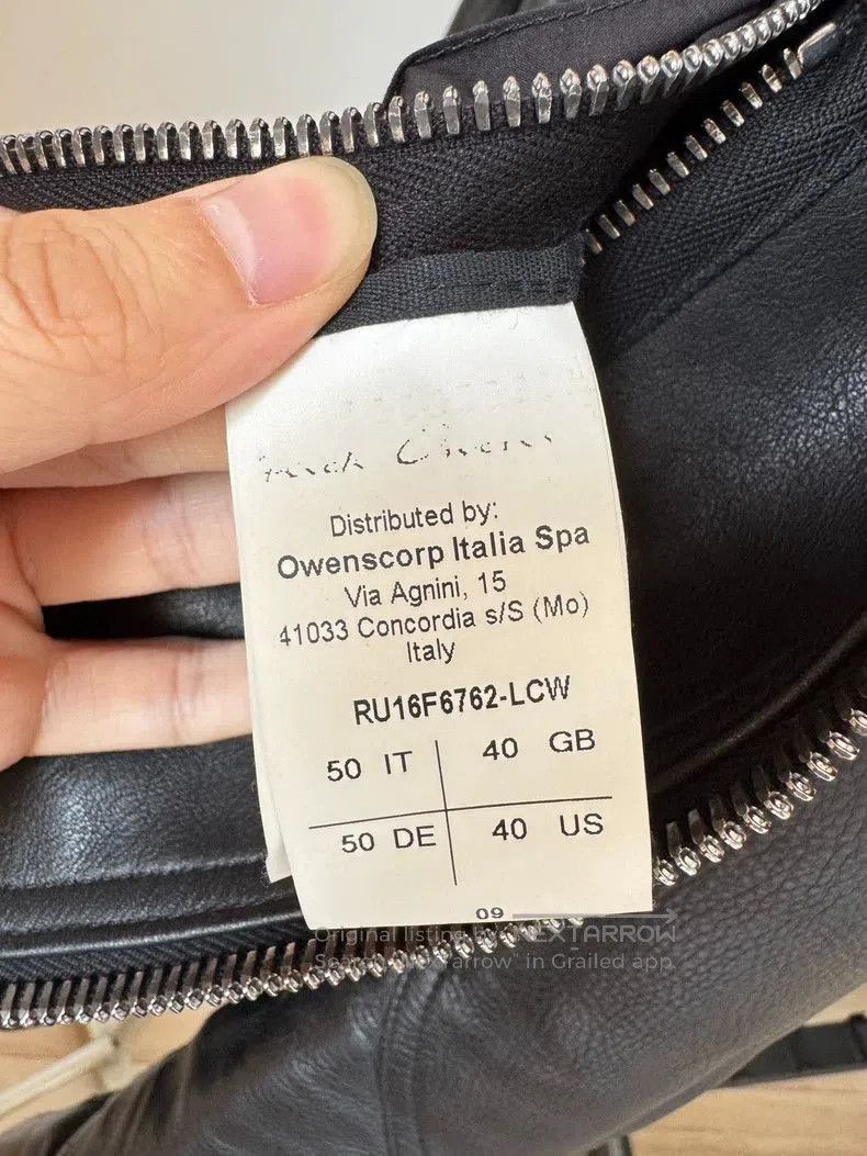 Rick Owens Rick Owens Black Leather Jacket with Asymmetrical Zipper. Size US L / EU 52-54 / 3 - 7 Thumbnail