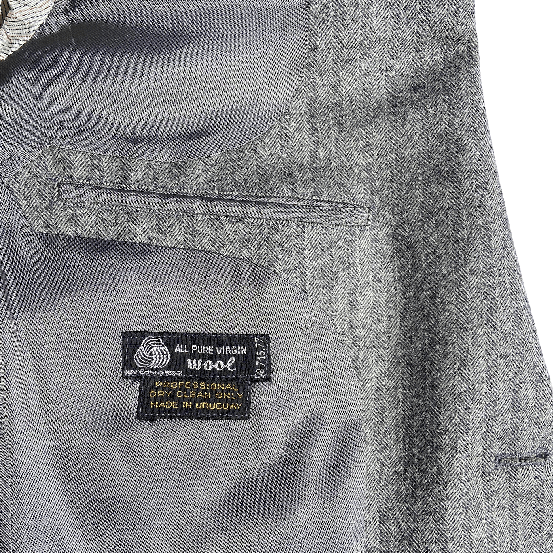 Other VINTAGE GREY HERRINGBONE WOOL MENS BLAZER SPORTS COAT Size 38R - 4 Thumbnail