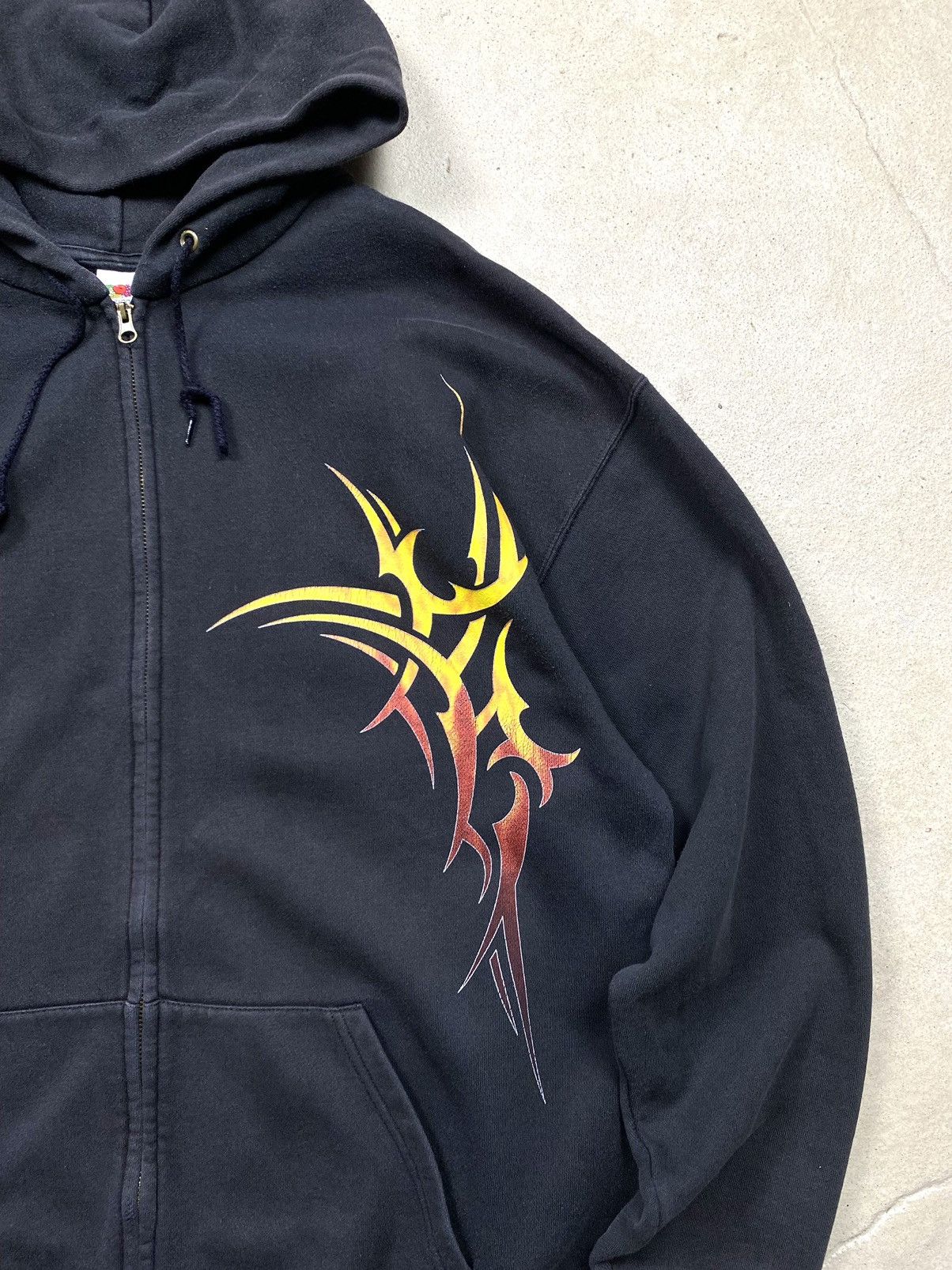 Japanese Brand Y2K Vintage 2000’s Abstract Fire Hoodie Japan Style Size US XL / EU 56 / 4 - 5 Thumbnail